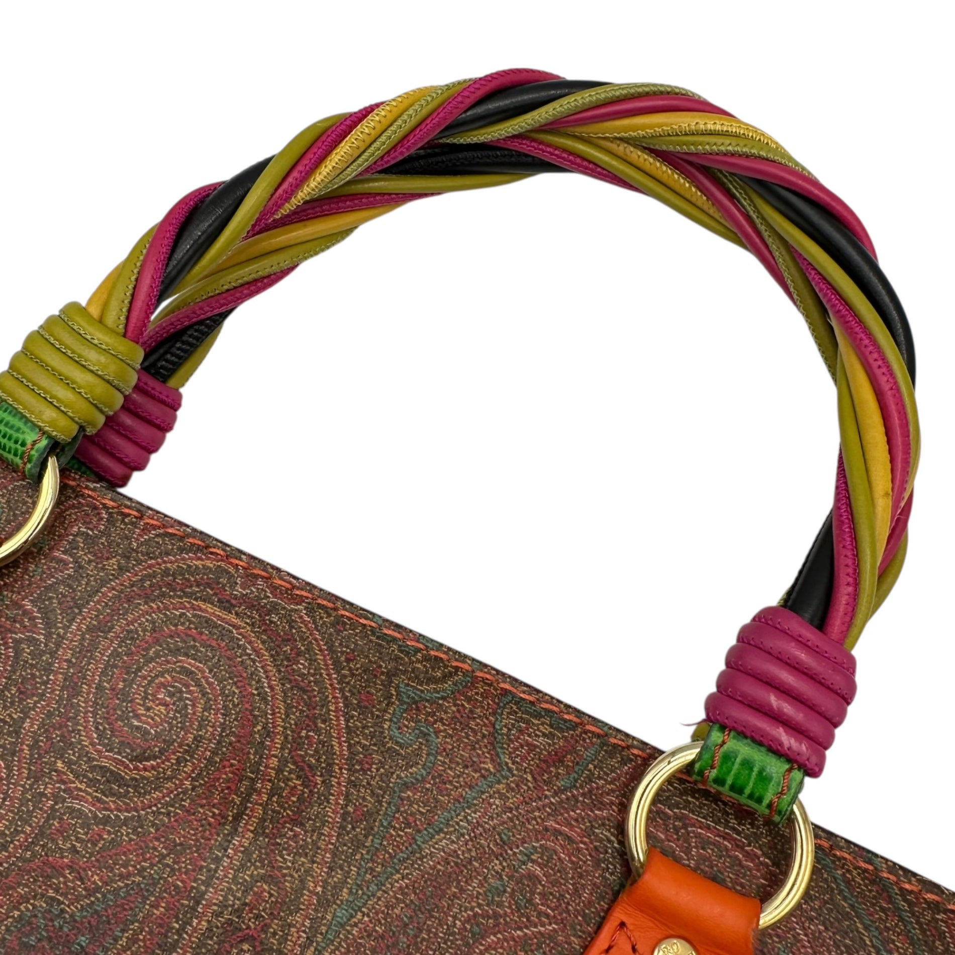ETRO(エトロ) Multi-Color Handle Paisley Tote Bag マルチカラーハンドル ペイズリー トート バッグ 1968-9233 ブラウン