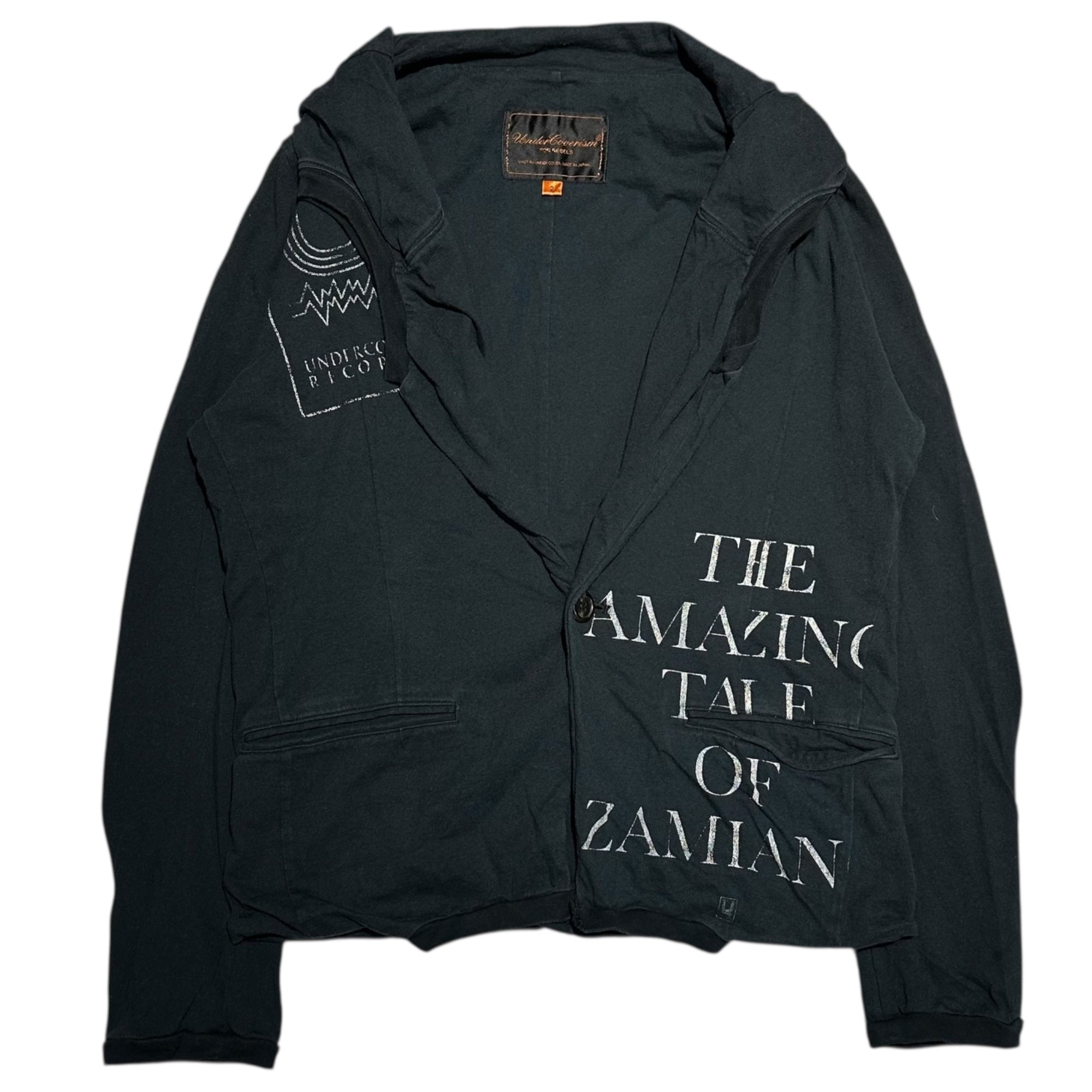 UNDERCOVERISM(アンダーカバイズム) 06SS T-shirt Reconstruction Graphic Print Tailored Jacket Tシャツ 再構築 グラフィック プリント テーラード ジャケット 6S202-J2 2 ブラック 00's アーカイブ T期