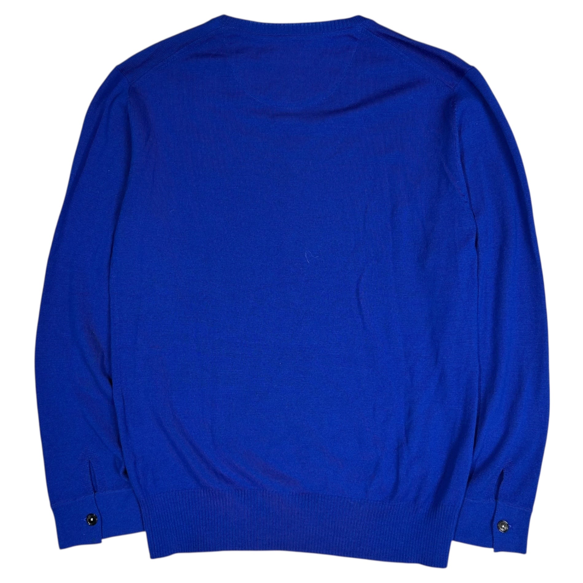 BURBERRY BLACK LABEL(バーバリーブラックレーベル) One-Point Logo V-Neck Knit ワンポイントロゴ Vネック ニット D1N03-802-24 2(M) ブルー