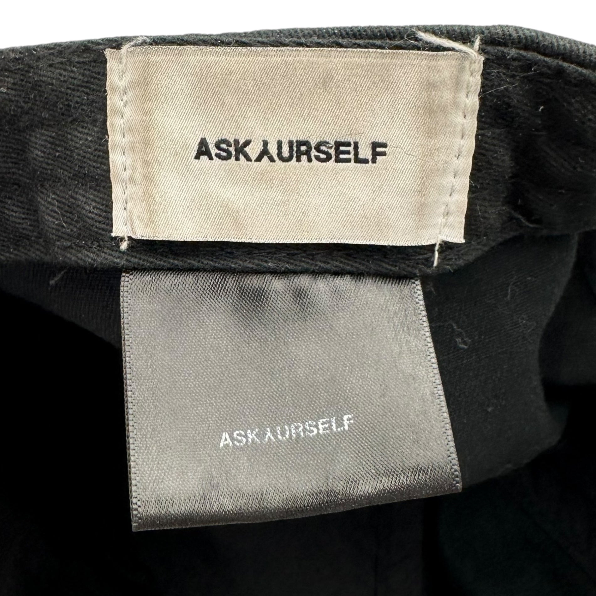ASKYURSELF(アスクユアセルフ) Embroidered Baseball Cap 刺繍 ベースボール キャップ ブラック×グレー