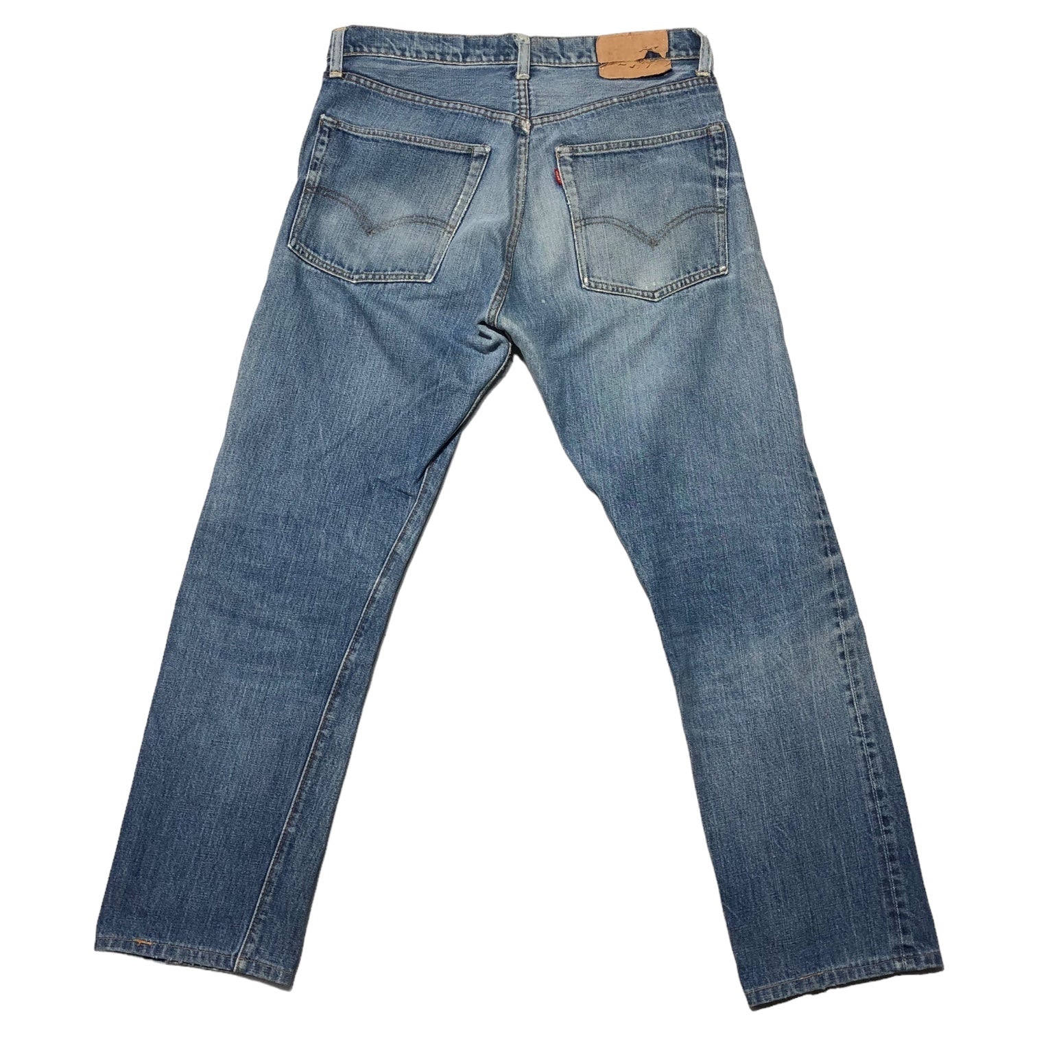 Levi's(リーバイス) 70’s 66前期 505 straight denim pants ストレート デニム パンツ 実寸84cm(W33程度) ライトインディゴ 裏ボタン5 42TALON スモールe 70年代 ヴィンテージ