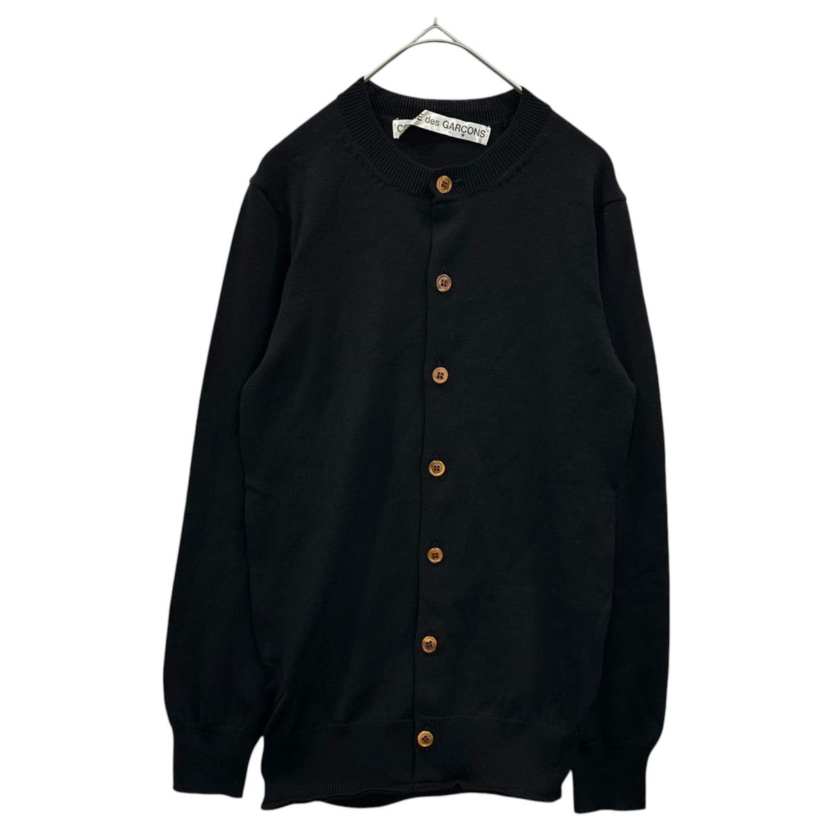 COMME des GARCONS(コムデギャルソン) 2002AW Twisted Ｂutton-Ｆront Pullover Sweater "捻じれ" カーディガン デザイン プルオーバー ニット  GG-N004 FREE ブラック×ブラウン AD2002