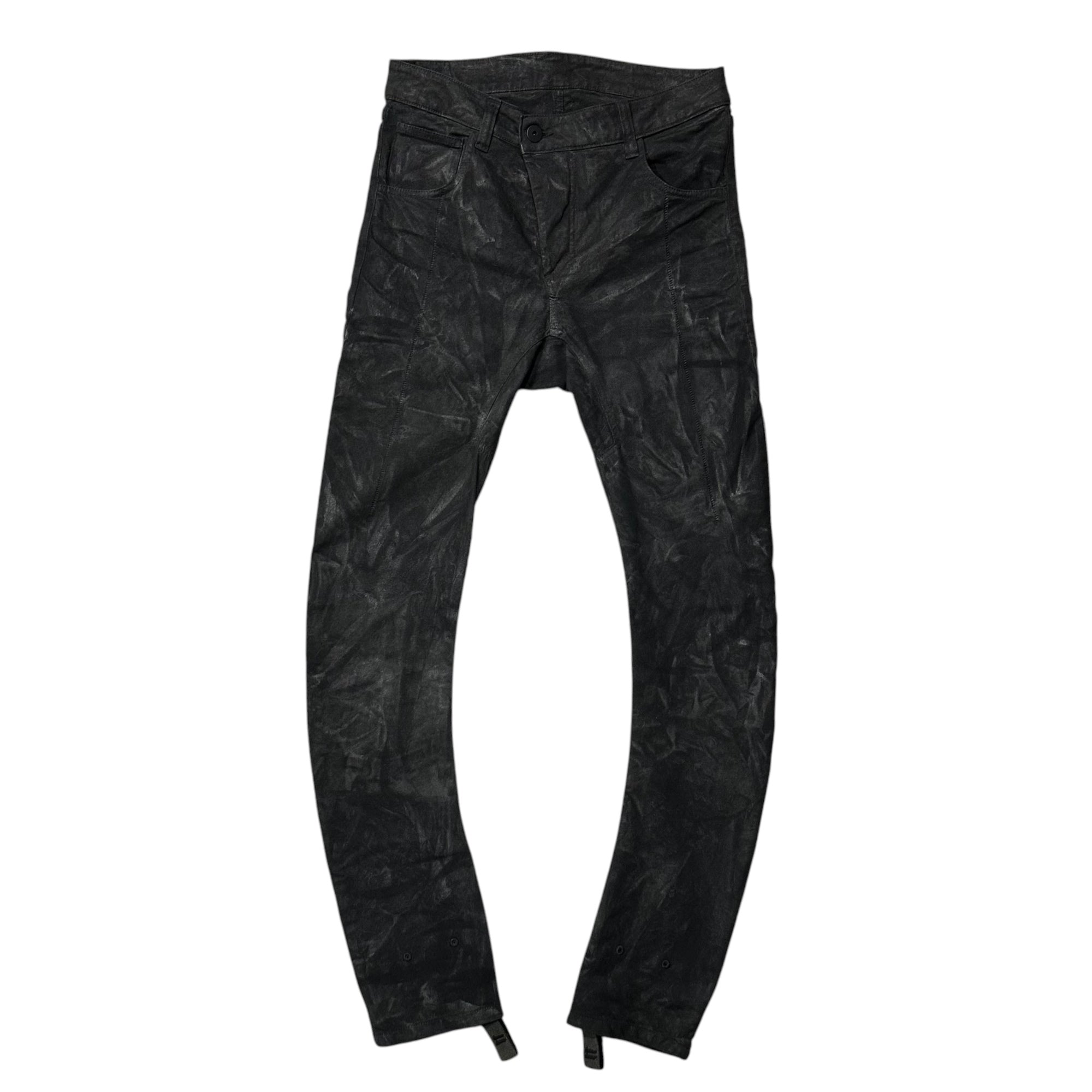 11 BY BORIS BIDJAN SABERI(イレブンバイボリスビジャンサベリ) Slim-Fit Coated Denim Pants タイトフィット コーティング デニム パンツ S ブラック バナナカット