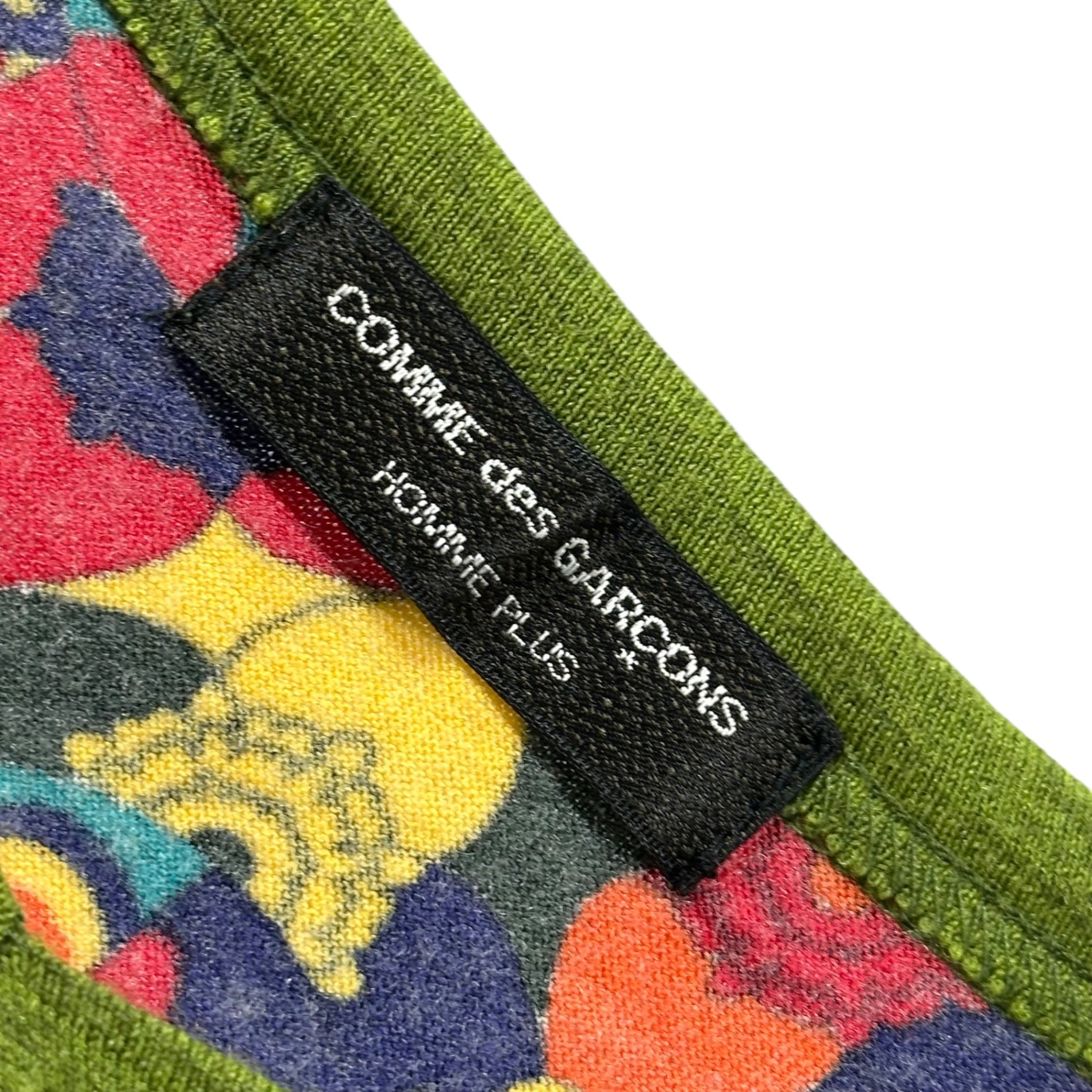 COMME des GARCONS HOMME PLUS(コムデギャルソンオムプリュス) 2001AW Psychedelic Era Psychedelic Print Sleeve Panel Wool Knit Top サイケデリック期 サイケ柄 袖 切替 ウール カットソー PC-T009 FREE マルチカラー×グリーン AD2001 00s アーカイブ