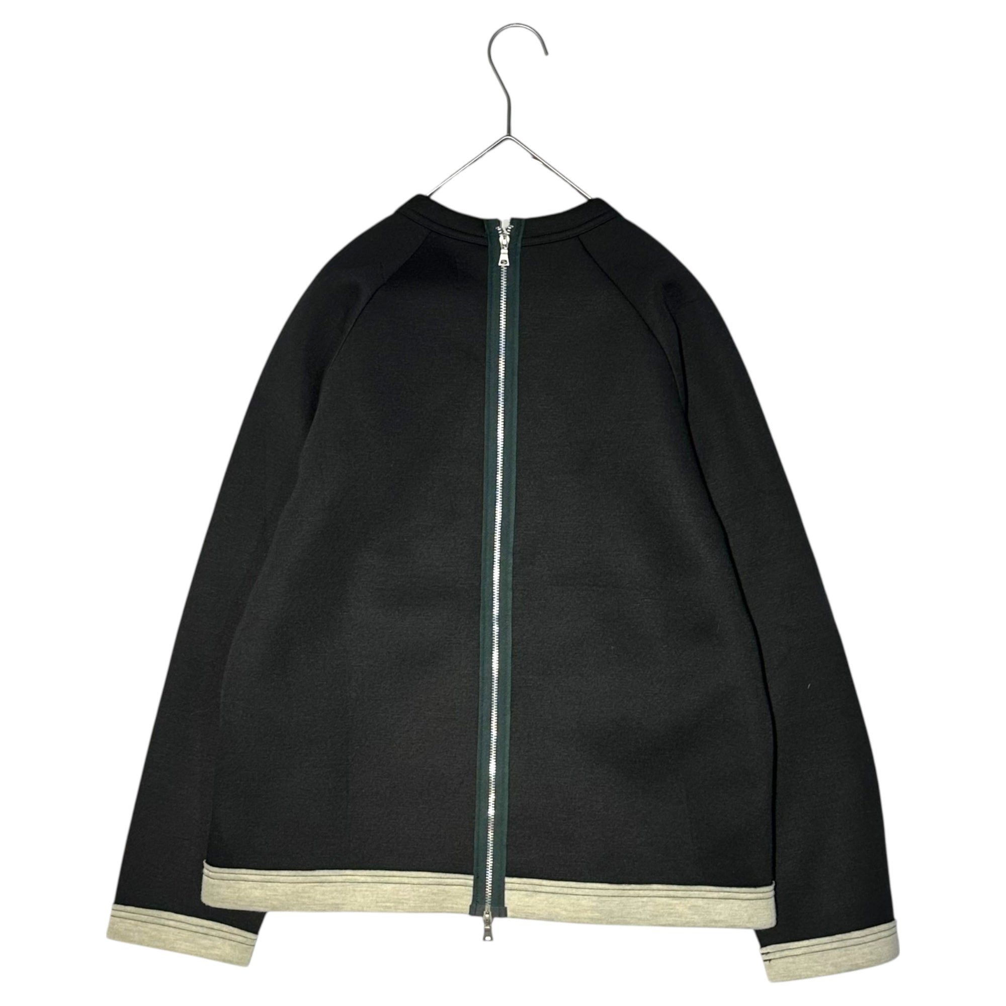tricot COMME des GARCONS(トリココムデギャルソン) 15AW Hem change bonding back zip sweatshirt 裾 切替 ボンディング バックジップ スウェット  TP-B203 M ブラック×アイボリー AD2015