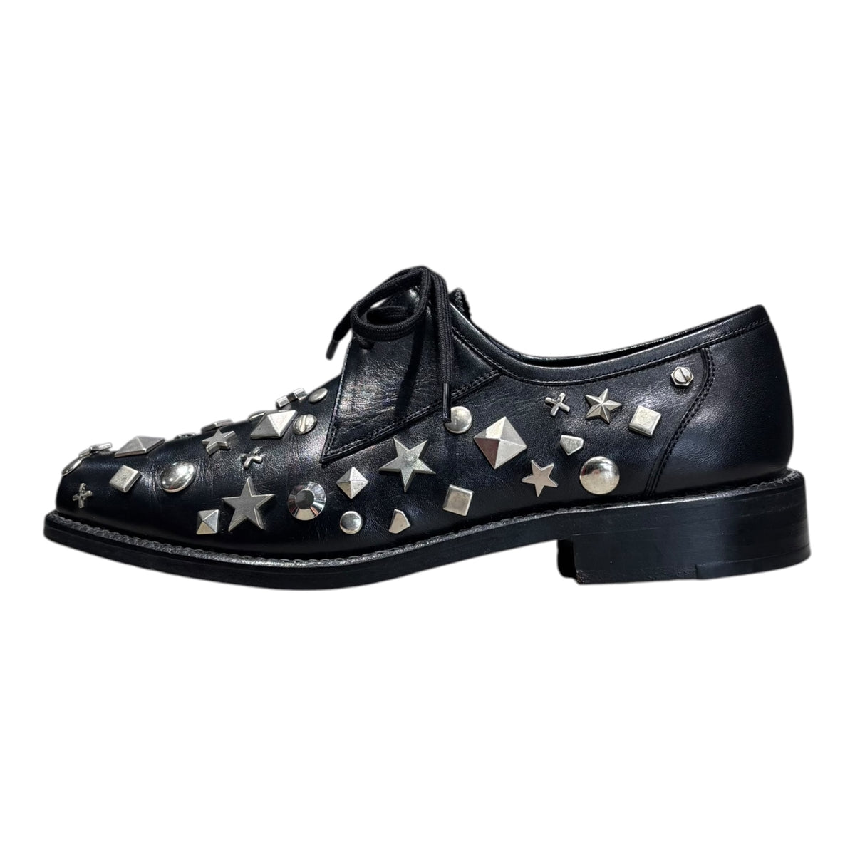 COMME des GARCONS(コムデギャルソン) Mixed-Stud Leather Shoes ミックス スタッズ レザー シューズ 22cm ブラック×シルバー アーカイブ