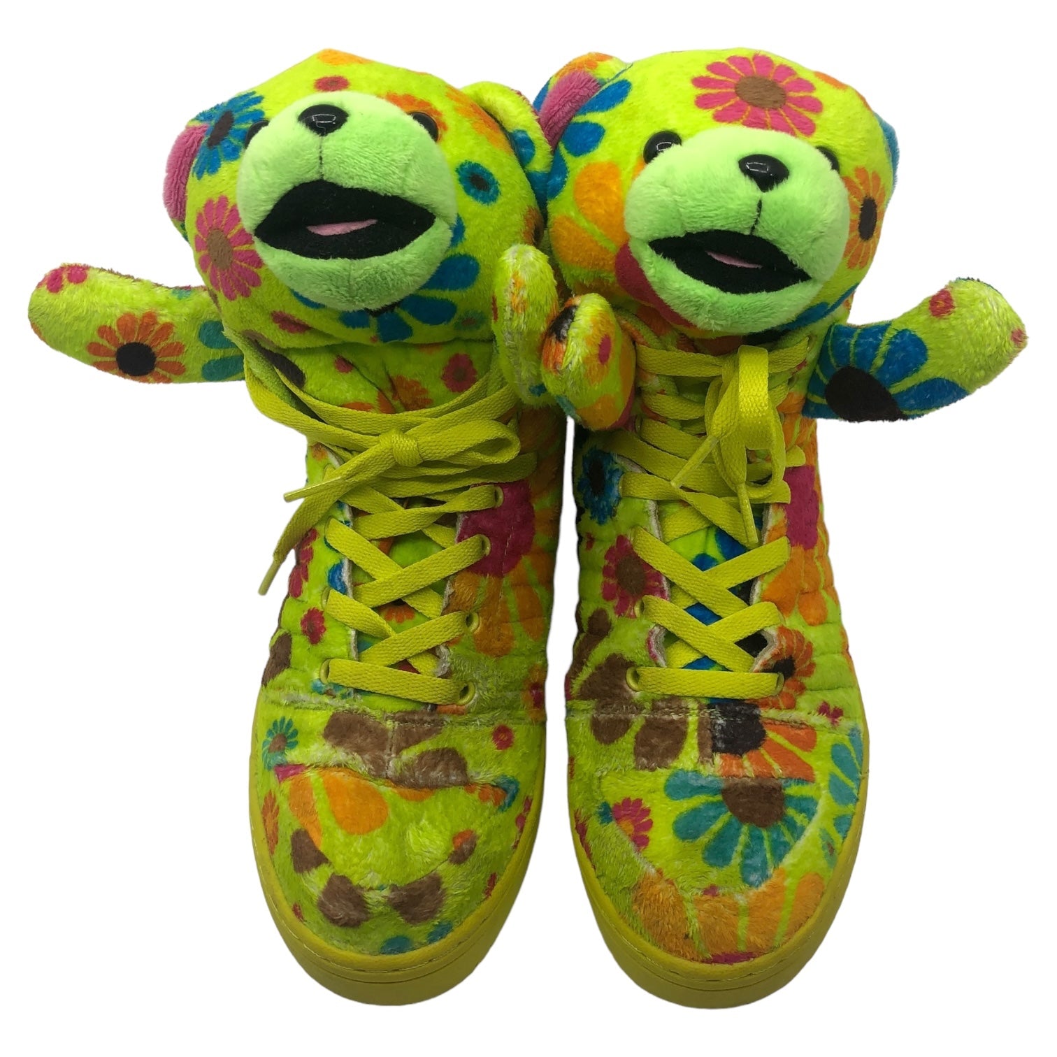 Jeremy Scott×adidas(ジェレミースコットアディダス) BEAR FLOWER POWER ベア フラワー パワー G61076  25.5cm ライトグリーン ハイカット スニーカー クマ