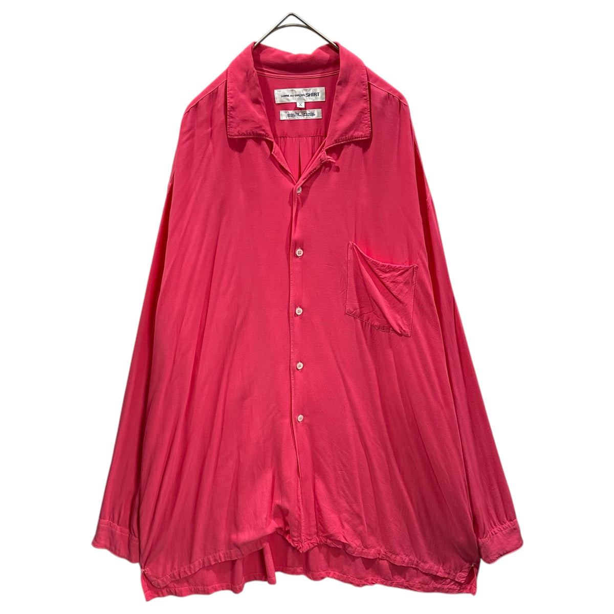 COMME des GARCONS SHIRT(コムデギャルソンシャツ) Open-collar Rayon L/S Shirt オープンカラー レーヨン 長袖 シャツ X ショッキングピンク 開襟