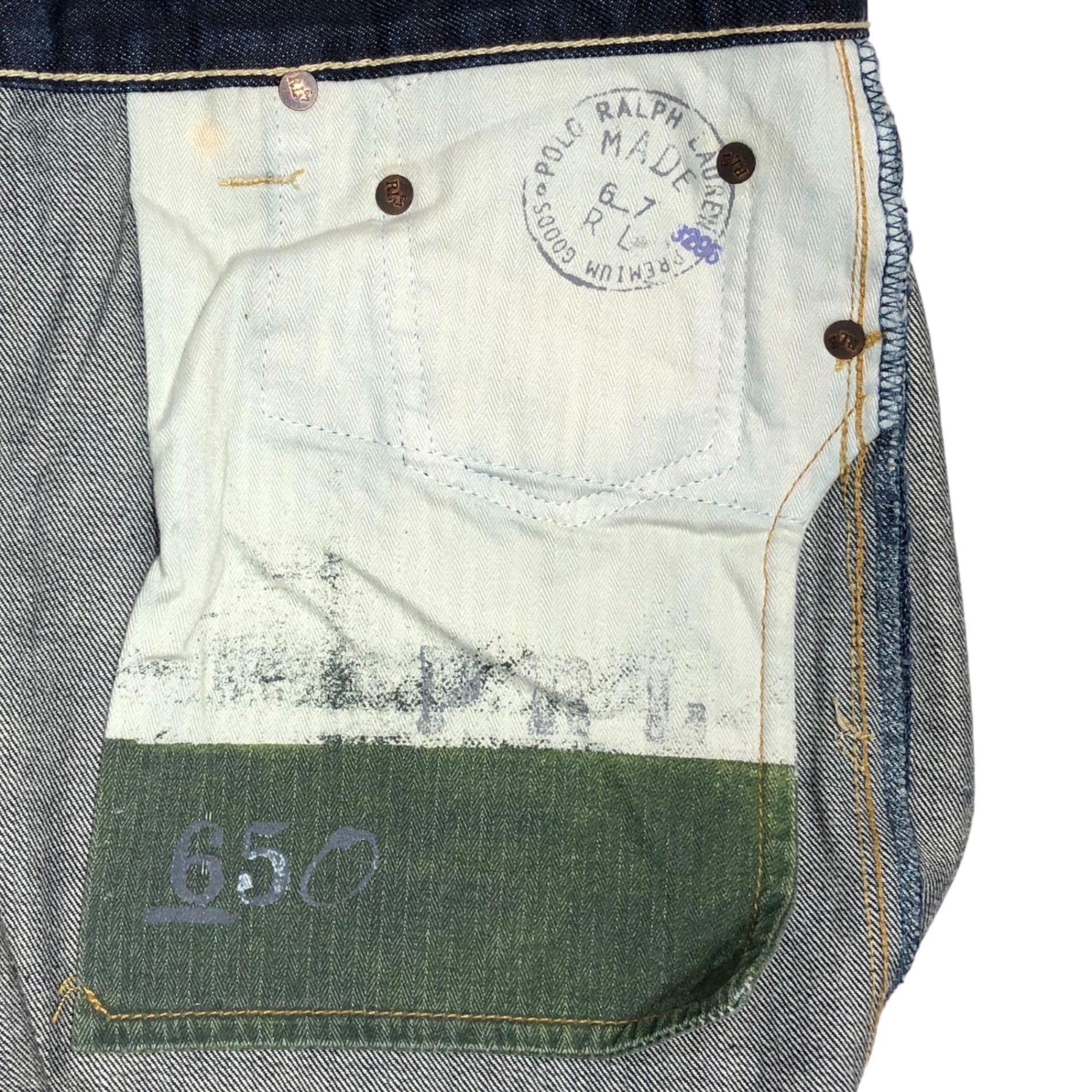 POLO RALPH LAUREN(ポロラルフローレン) Vintage processed straight denim pants ヴィンテージ加工 デニム パンツ PP-RL-HW-0262 32×32 デニムパンツ