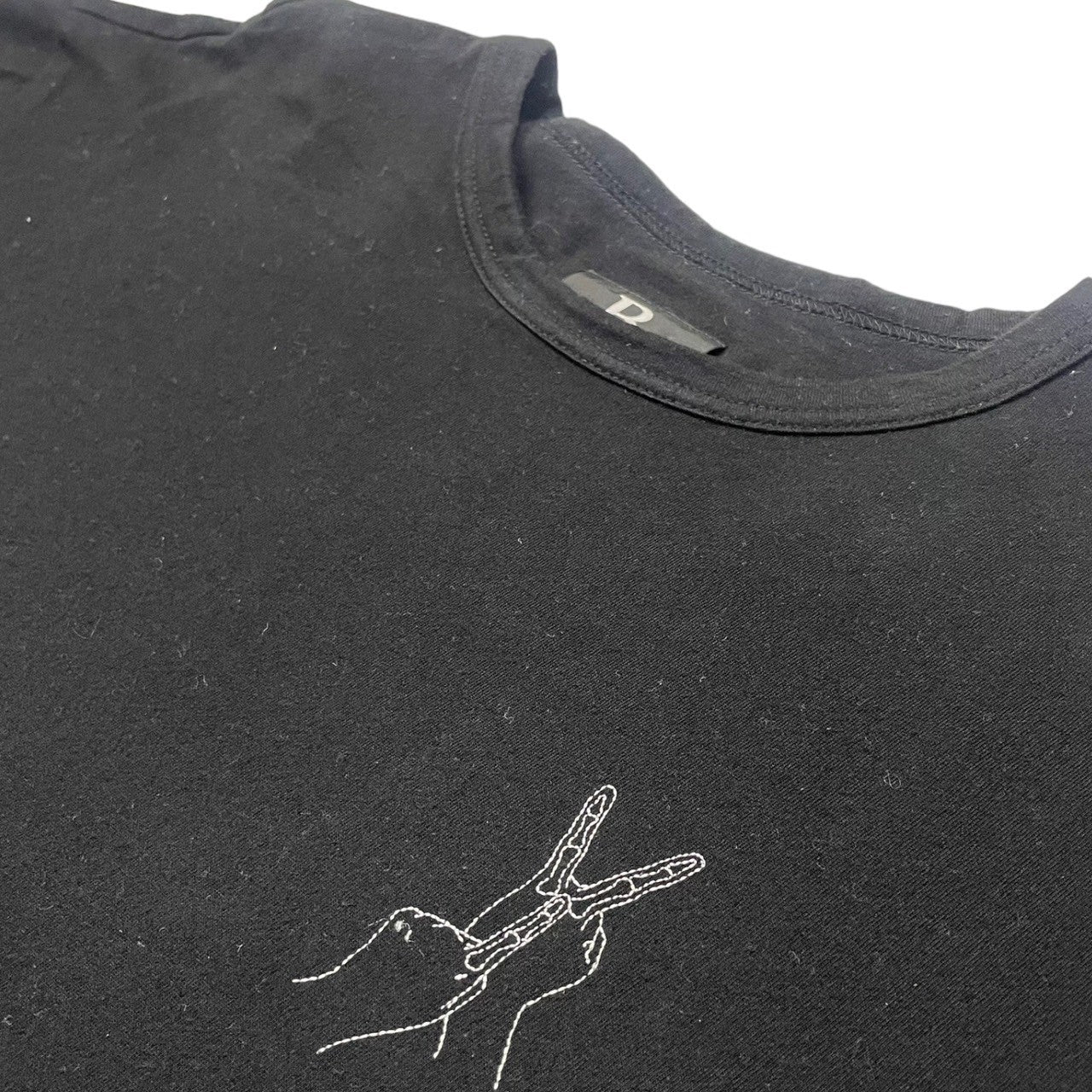 B Yohji Yamamoto(ビー ヨウジヤマモト) "Y" finger  embroidered Ｔ shirt 刺繍 Ｔシャツ カットソー 半袖 指 NW-T46-068 2(S程度) ブラック