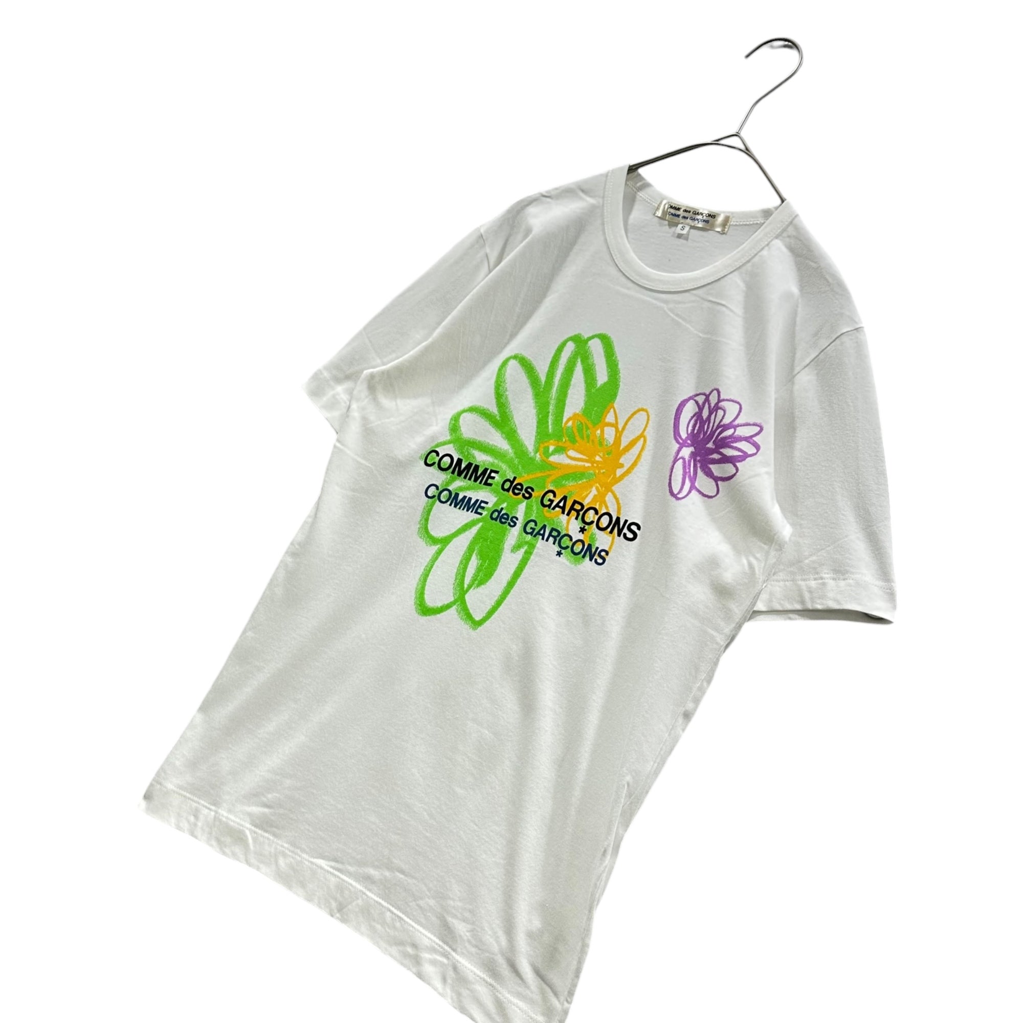 COMME des GARCONS COMME des GARCONS(コムデギャルソンコムデギャルソン) Crayon graphic Logo T-shirt ロゴ クレオン グラフィック Tシャツ S ホワイト フランス製