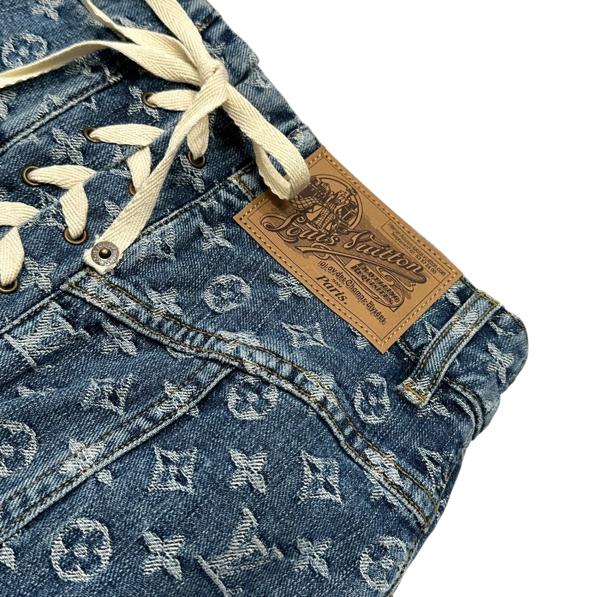 LOUIS VUITTON(ルイヴィトン) Monogram Denim Mermaid Skirt モノグラム デニム マーメード スカート RW072W WLSK02CF7 36 インディゴ ボタン