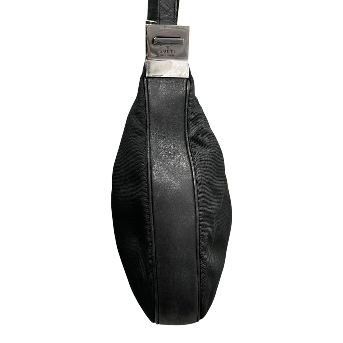 GUCCI(グッチ) 2001SS By Tom Ford 2way Hobo Bag - Nylon Leather トムフォード期 ホーボー バッグ ナイロン レザー 001・3315 002058 ブラック 00's アーカイブ ワンショルダー