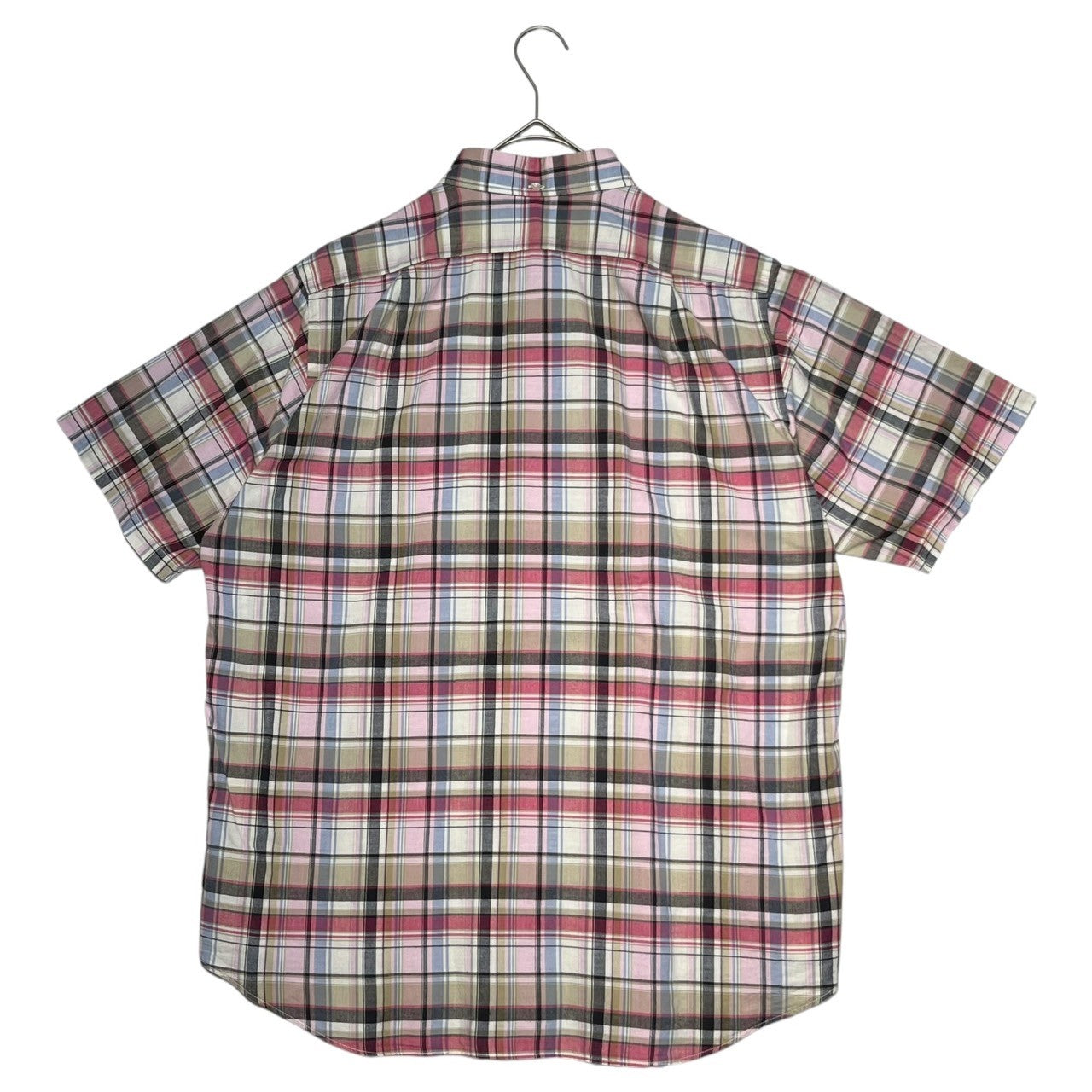 A BATHING APE(アベイシングエイプ) 00's  One point logo check S/S shirt ワンポイントロゴ 半袖 シャツ XL ピンク×ブラウン