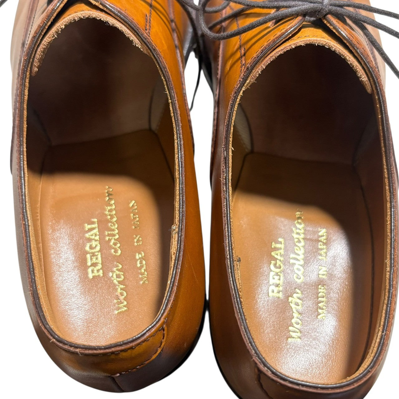 REGAL(リーガル) JAPAN made worth collection Straight-Tip Medallion Leather Shoes ストレートチップ メダリオン レザー シューズ V246 FS 25.5cm ライトブラウン ドレス 内羽 シューキーパー付
