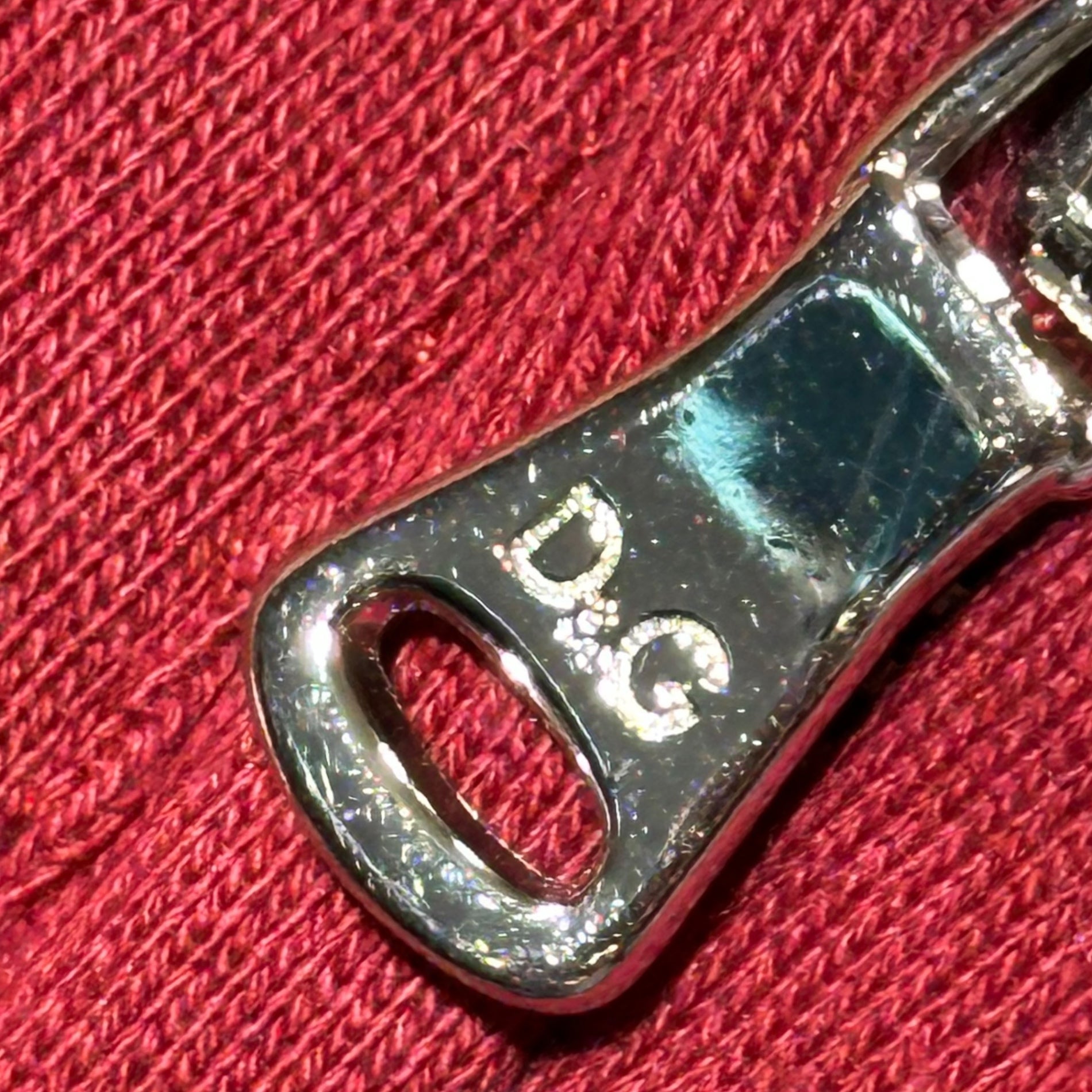 D&G(ディー&ジードルガバドルチェ&ガッバーナ) 68 Logo Patch Pullover Hoodie ロゴ ワッペン プルオーバー パーカー 44(XS程度) レッド×グレー