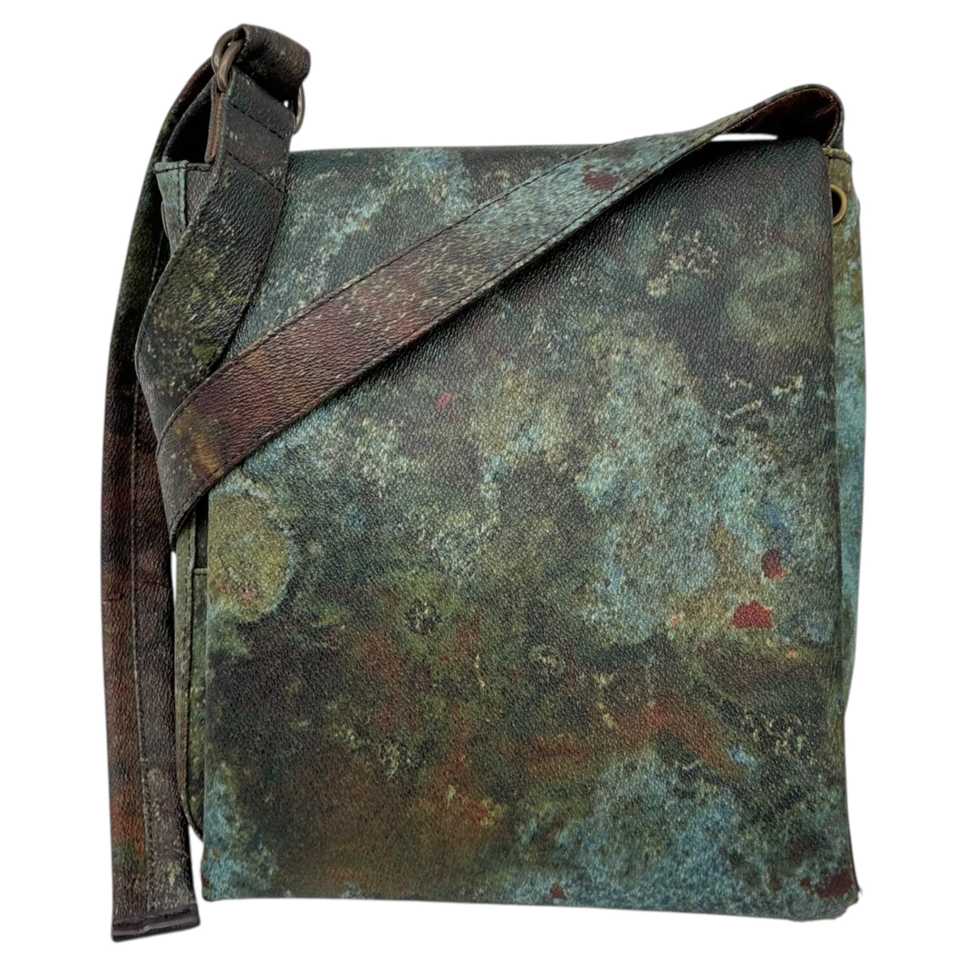 Jean Paul GAULTIER(ジャンポールゴルチエ) V Cyber Flap Shoulder Bag Vサイバー フラップ ショルダー バッグ ブルー×ブラウン