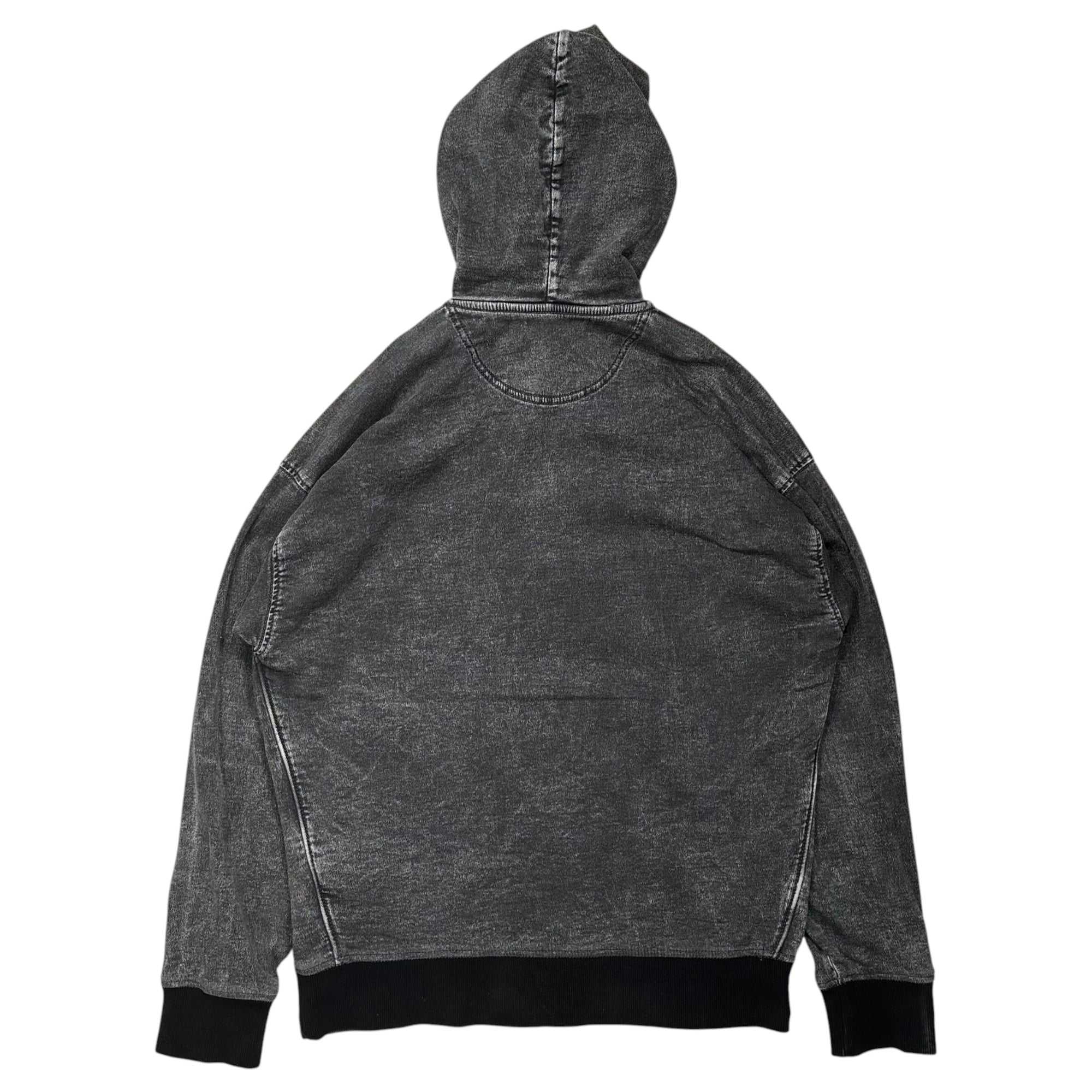 DIESEL(ディーゼル) D-UM-RIB-NE ウォッシュド加工 プルオーバー パーカー S ブラック