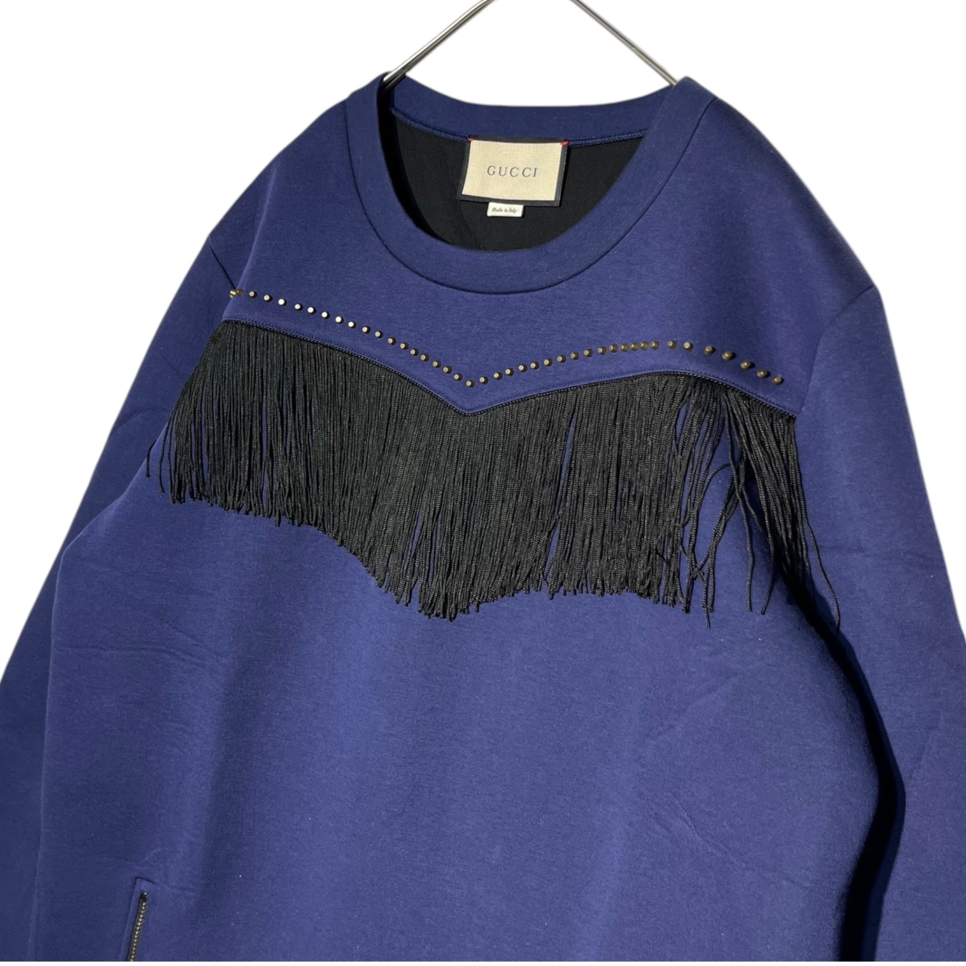 GUCCI(グッチ) bonding stud fringe sweatshirt ボンディング スタッズ フリンジ トレーナー 44014