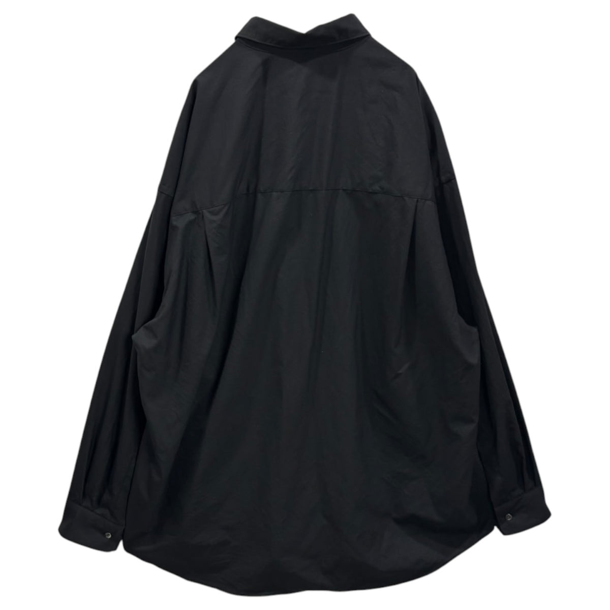 Graphpaper(グラフペーパー) 2024SS Fine Wool Tropical Oversized Regular Collar Shirt ファイン ウール トロピカル オーバーサイズ レギュラー カラー シャツ GM241-50040 S ブラック