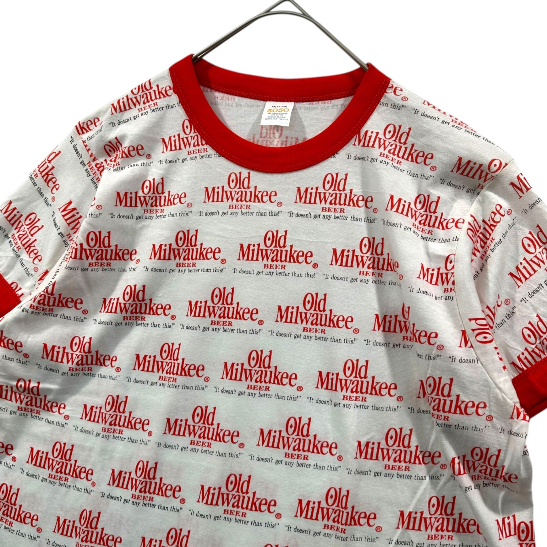 VINTAGE(ヴィンテージ) 70~80's OLD MILWAUKEE T-Shirt 70年 80年代 オールド ミルウォーキー Tシャツ M ホワイト×レッド 50/50