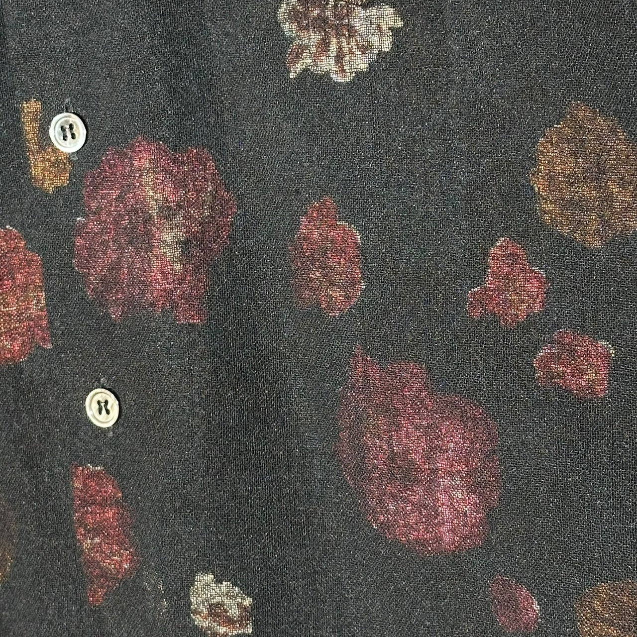 tricot COMME des GARCONS(トリココムデギャルソン) 99AW Transparent Floral Pattern Round Collar Wool Shirt Jacket 透け 花柄 丸襟 ウール シャツジャケット TB-07003M M ブラック AD1999