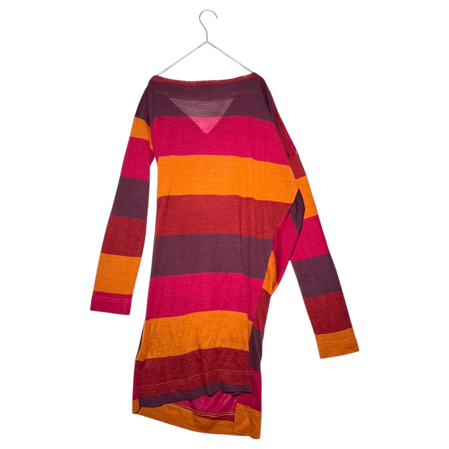 Vivienne Westwood ANGLOMANIA(ヴィヴィアンウエストウッドアングロマニア) Border knit gathered dress ボーダー ニット ギャザー 変形 ワンピース 358-01-57034 M マルチ ボートネック