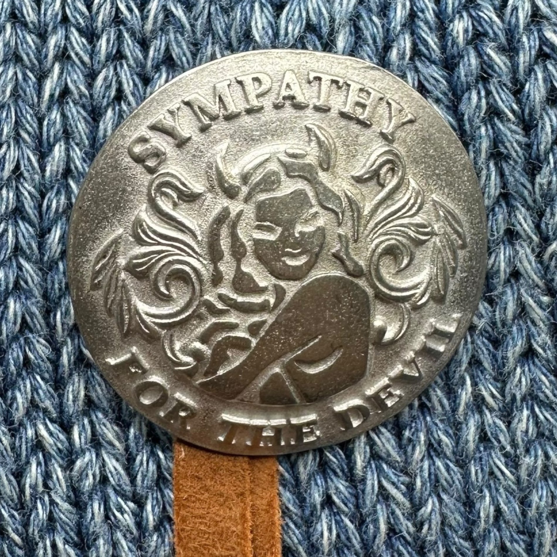HYSTERIC GLAMOUR×Original Blues(ヒステリックグラマー×オリジナルブルース) 18SS Shawl collar indigo knit cardigan with conchos ショールカラー インディゴ コンチョ付き ニット カーディガン 02181ND02 S インディゴ USED加工