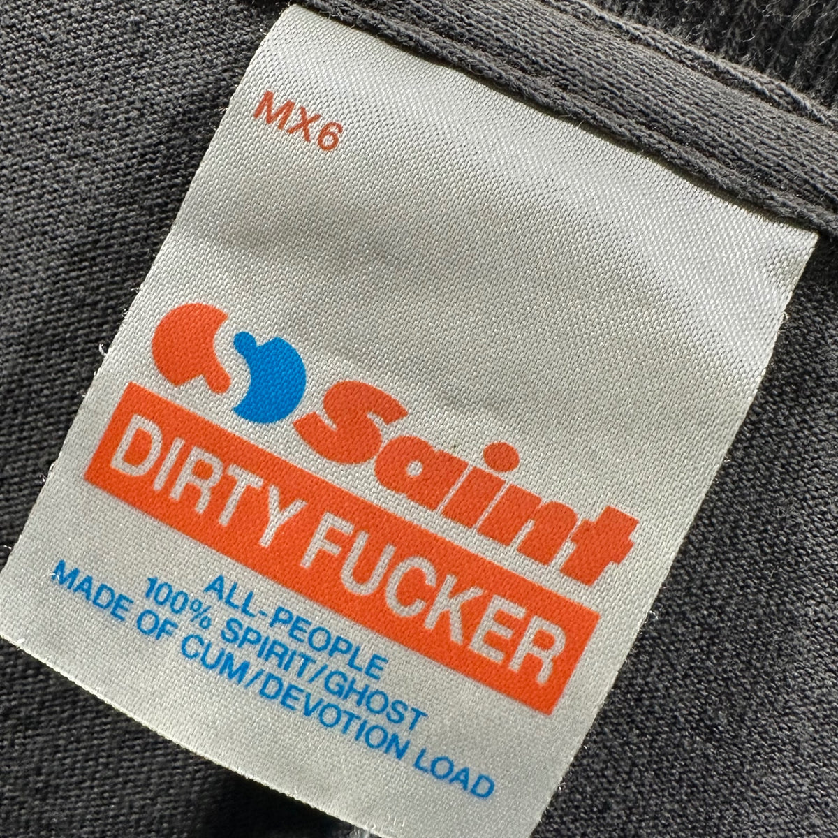 SAINT MICHAEL(セントマイケル) 2025SS L/S TEE LOVE SAINT ラブセント 長袖 Tシャツ SM-HR3-0000-033 M ブラック×ホワイト キリストモチーフ