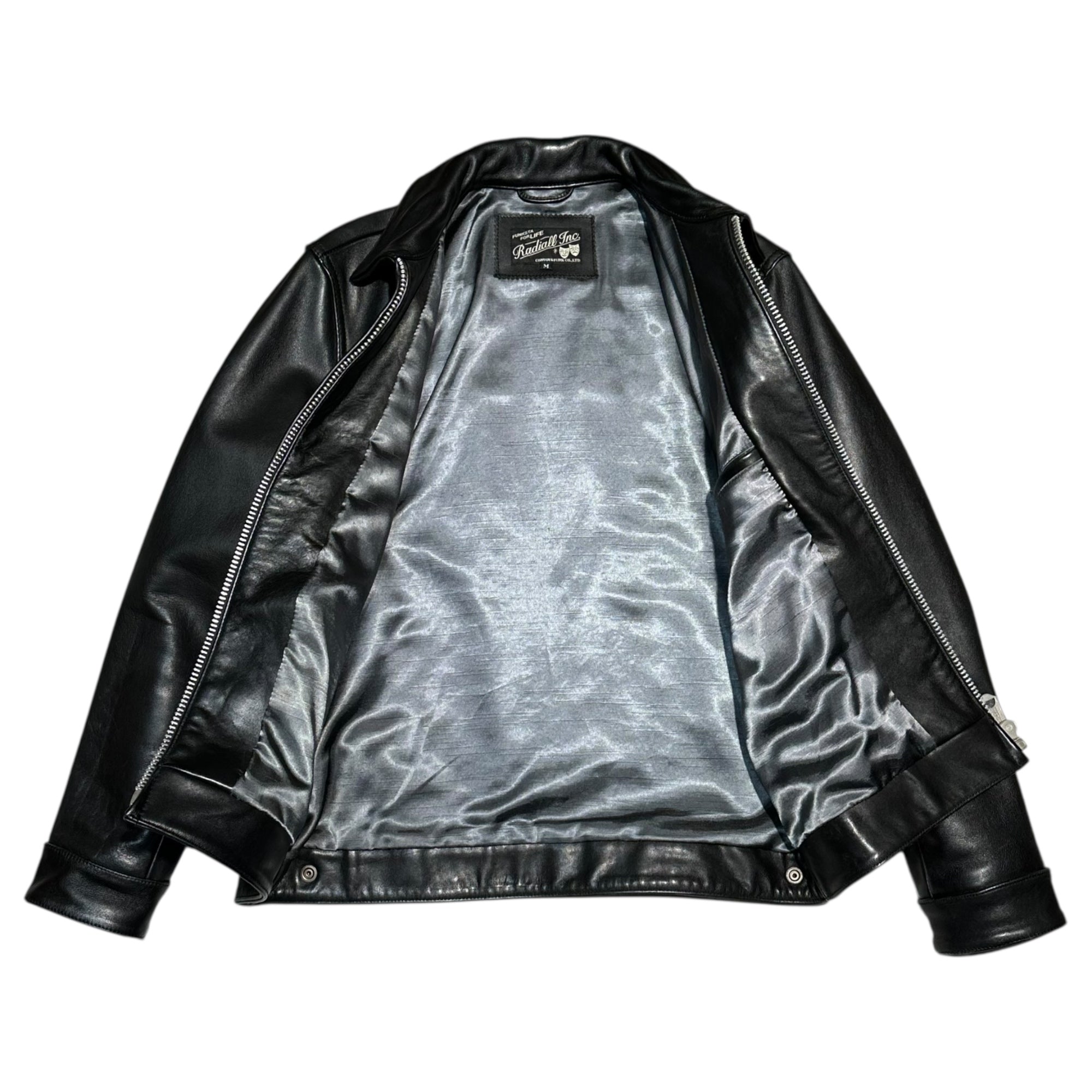 RADIALL(ラディアル) 09AW CONVOYS Back Patch Single Leather Rider Jacket バックワッペン シングル レザー ライダース ジャケット 09WS-27 M ブラック