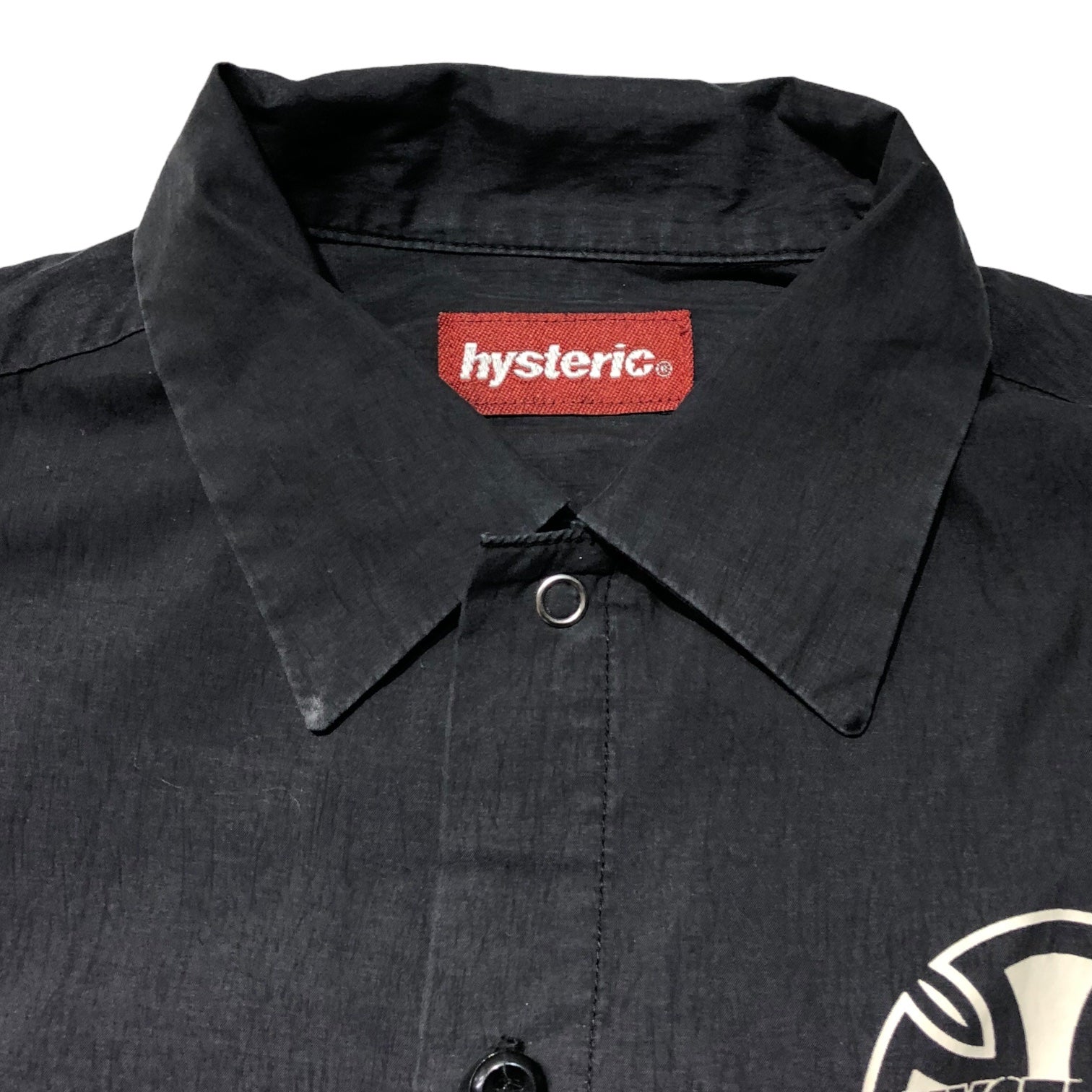 HYSTERIC GLAMOUR(ヒステリックグラマー) 00s cotton nylon graphic shirt/コットンナイロングラフィックシャツ/ヴィンテージ/稀少/初期/Y2K 2AH-9300 SIZE FREE ブラック