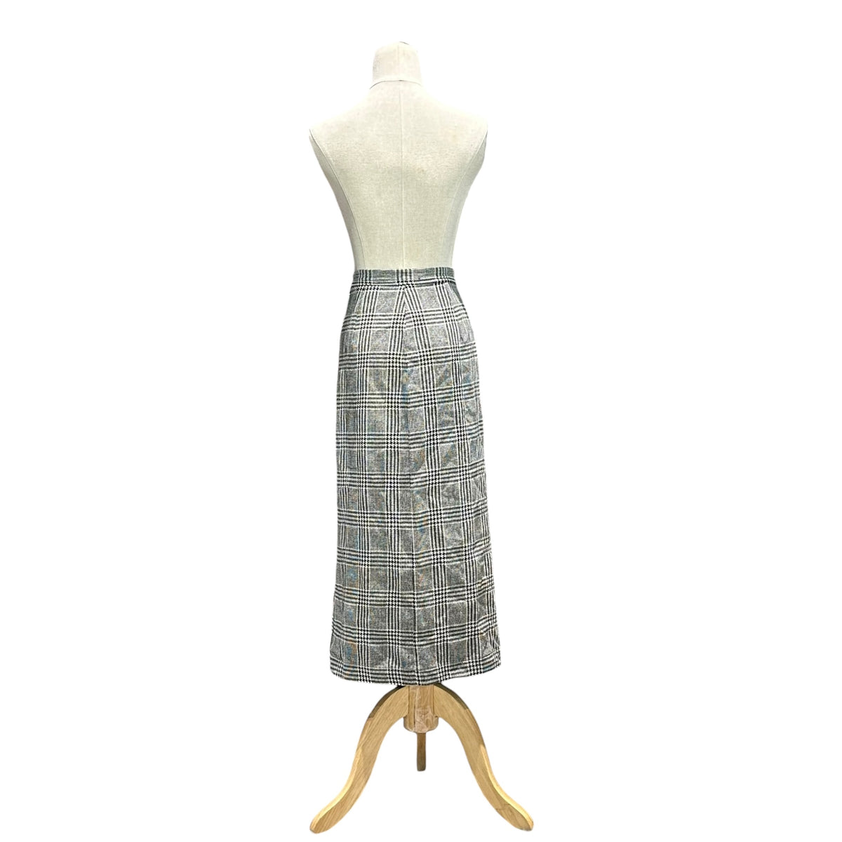 COMME des GARCONS(コムデギャルソン) 1980's Houndstooth Check Wool Front-Button Skirt 80年代 千鳥 チェック ウール フロントボタン スカート GS-05002S S ホワイト×ブラック AD表記無 川久保玲