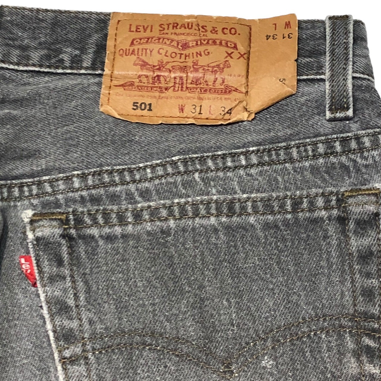 Levi's(リーバイス) 90's 501 black denim pants ブラック デニム パンツ 501-0658 W31 L34 グレー 先染め 1998年製造 USA製 90年代 ヴィンテージ
