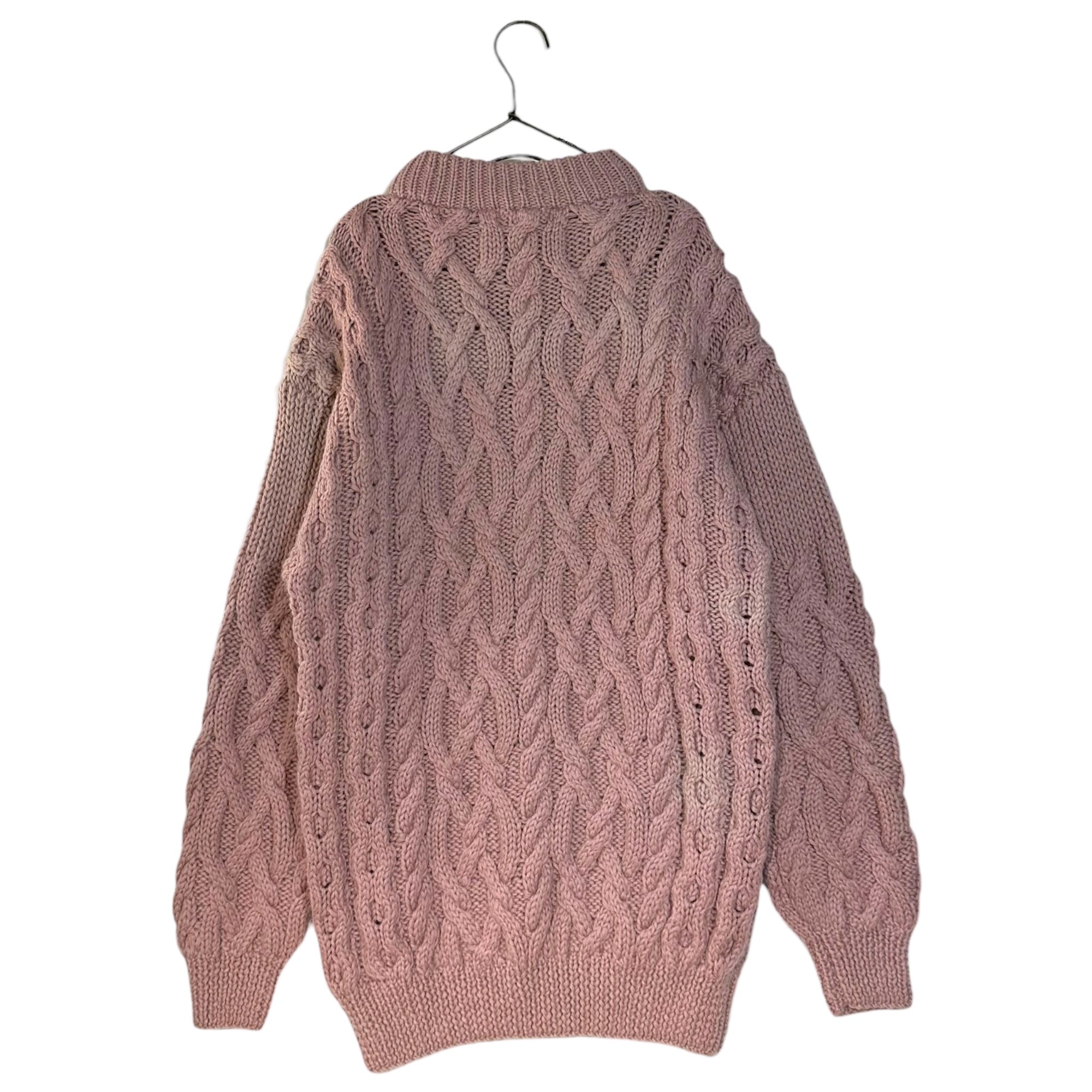 VINTAGE(ヴィンテージ) 60's~ Alainknitsweater アランニットセーター wool100% Lサイズ程度 ピンク