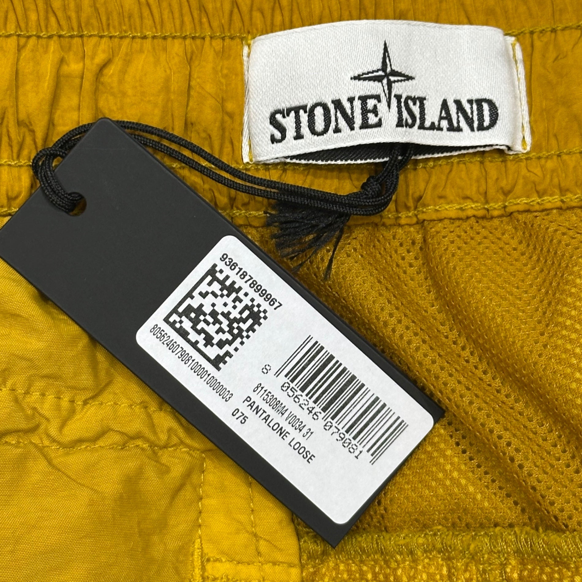 STONE ISLAND(ストーンアイランド) 24AW BRUSHED NYLON PANTALONE LOOSE ブラッシュド ナイロン パンタローネ ルーズ パンツ 8115308M4 W31 イエロー トラック