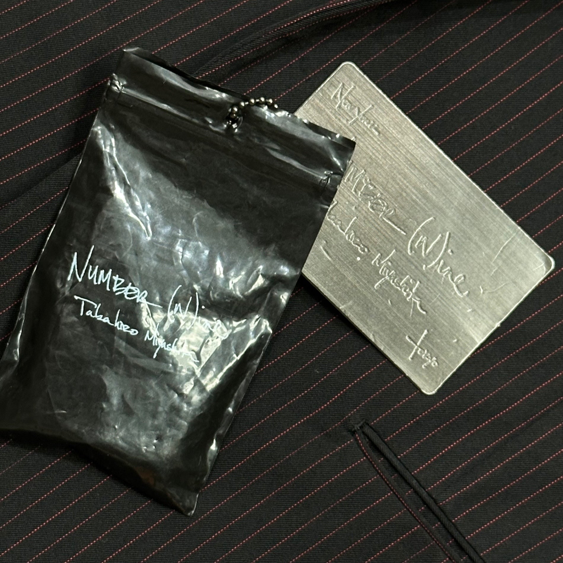 NUMBER (N)INE(ナンバーナイン) 2005SS ”Night Crawler” Pinstripe Tailored Jacket ナイトクローラー期 ピンストライプ テーラード ジャケット S05-NJ002B 3 ブラック×レッド テーラード 00's