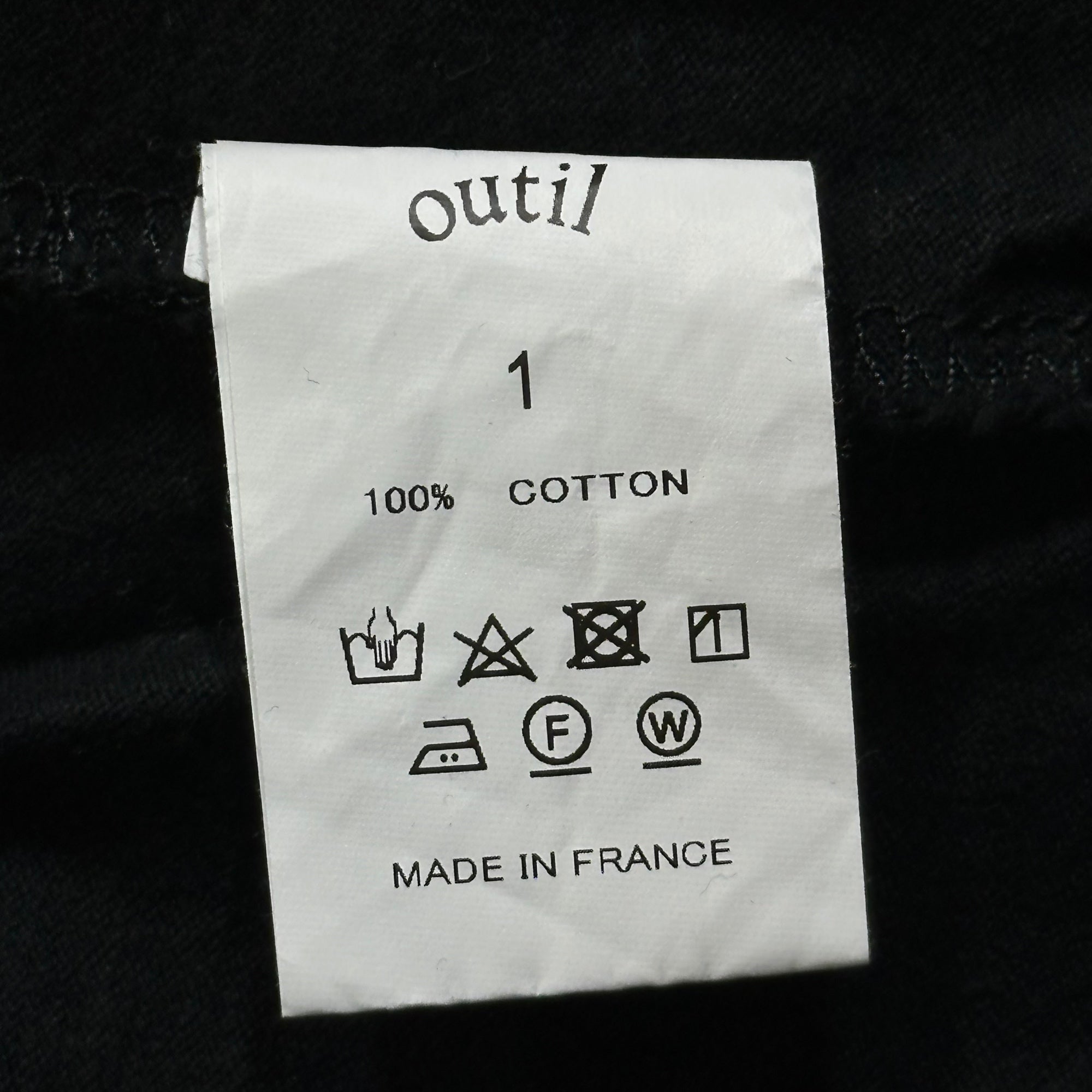 OUTIL(ウティ) TORICOT AAST SHORT 半袖 バスク シャツ OU-C007S 1 ブラック Tシャツ カットソー