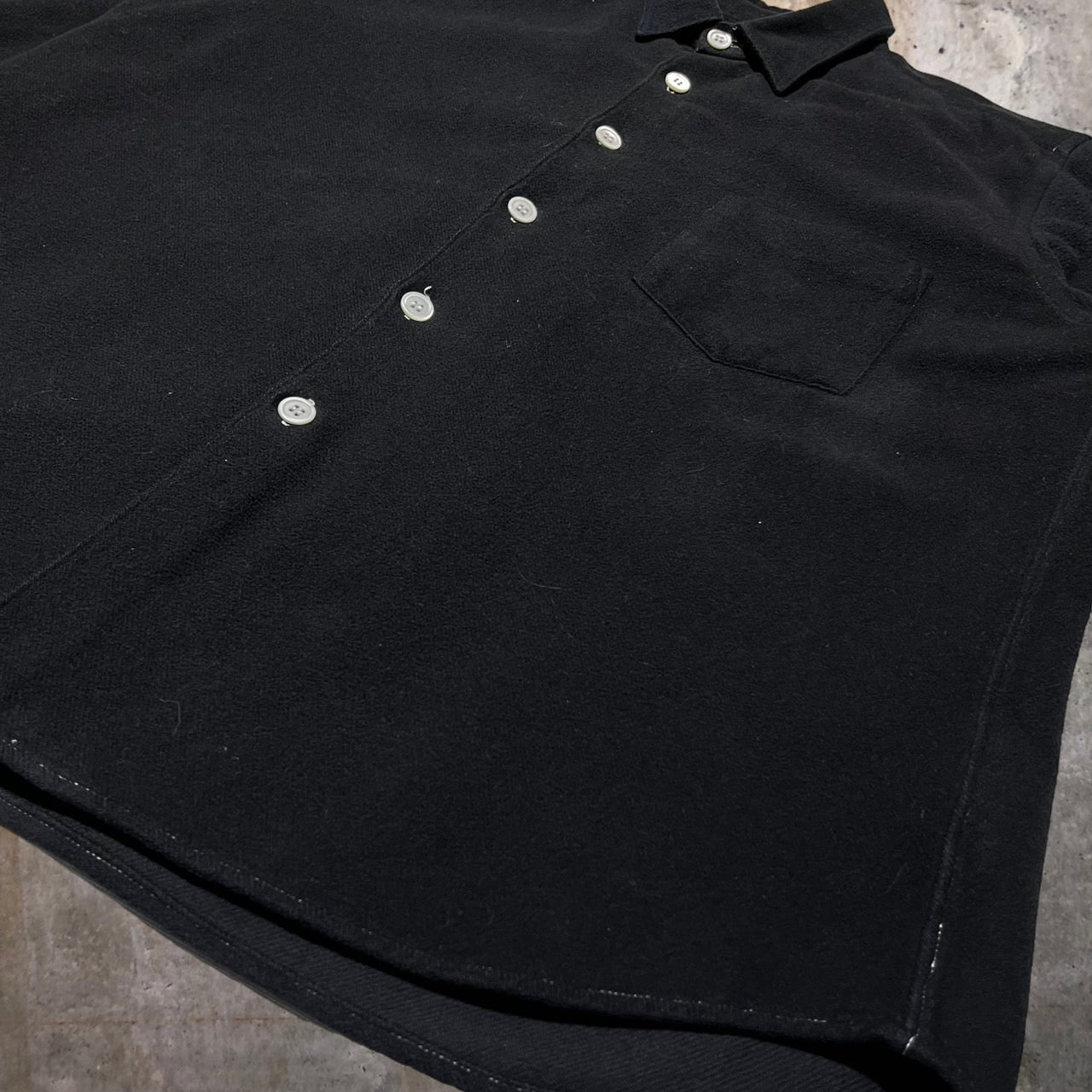 COMME des GARCONS HOMME(コムデギャルソンオム) 02AWコットンメルトンシャツジャケット/CPOシャツジャケット  HH-B035 表記なし(M~L程度) ブラック AD2002 田中オム最終期