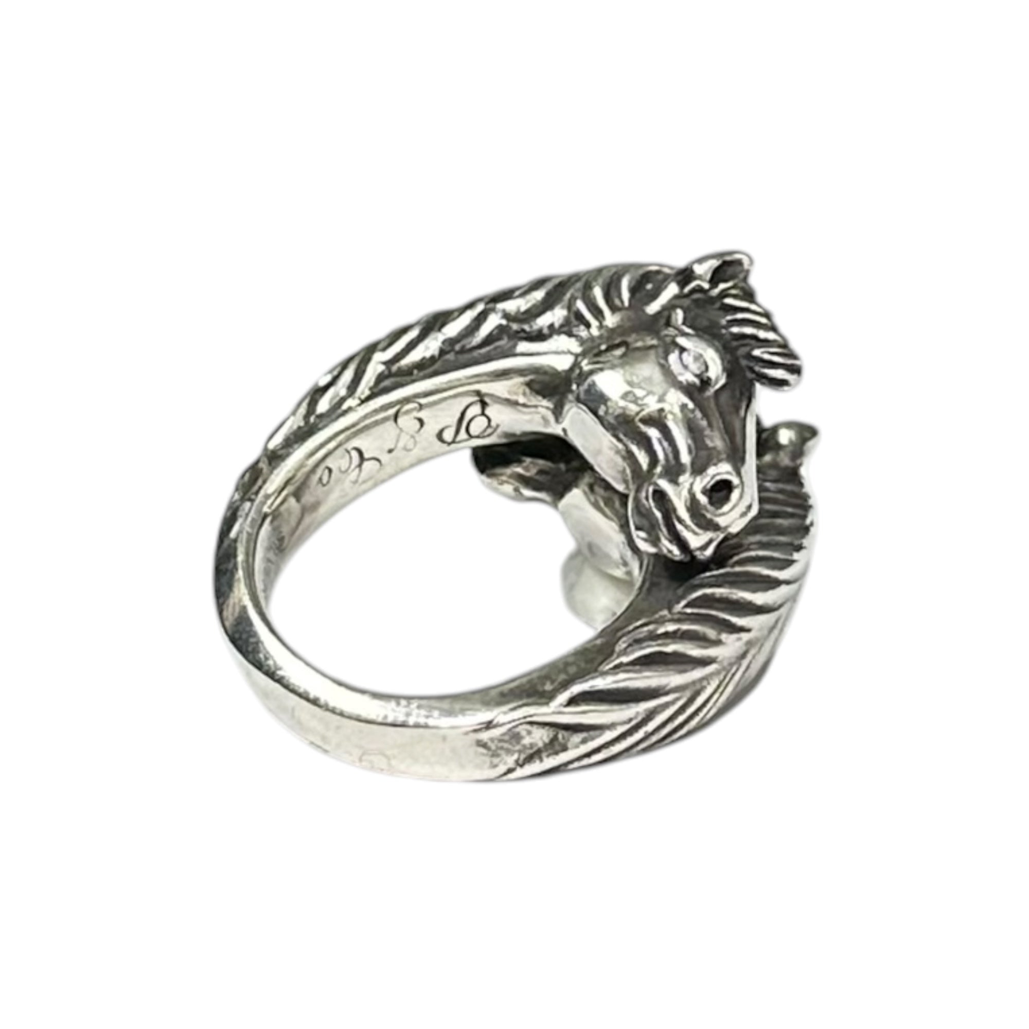 Peanuts&Co.(ピーナッツアンドカンパニー)  TWO FACE HORSE RING 2フェイス ホース リング ブラック ダイヤモンド 11号 シルバー 馬 指輪