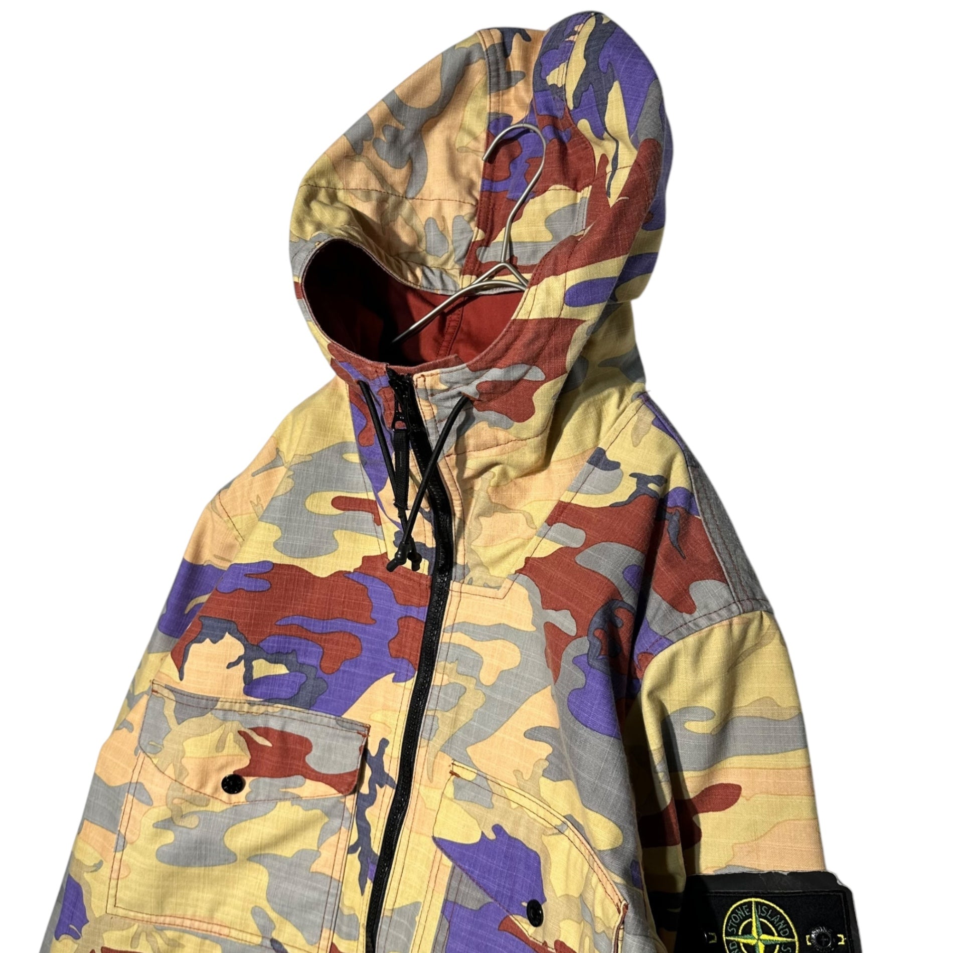 STONE ISLAND(ストーンアイランド) 22AW S.i. Heritage Camo Ripstop Nylon Watro Hooded Jacket In Multicolor  ヘリテージ カモ リップストップ ナイロン ワトロ フーデッド ジャケット 7715Q02E2 L マルチカラー 迷彩 マウンテンパーカー