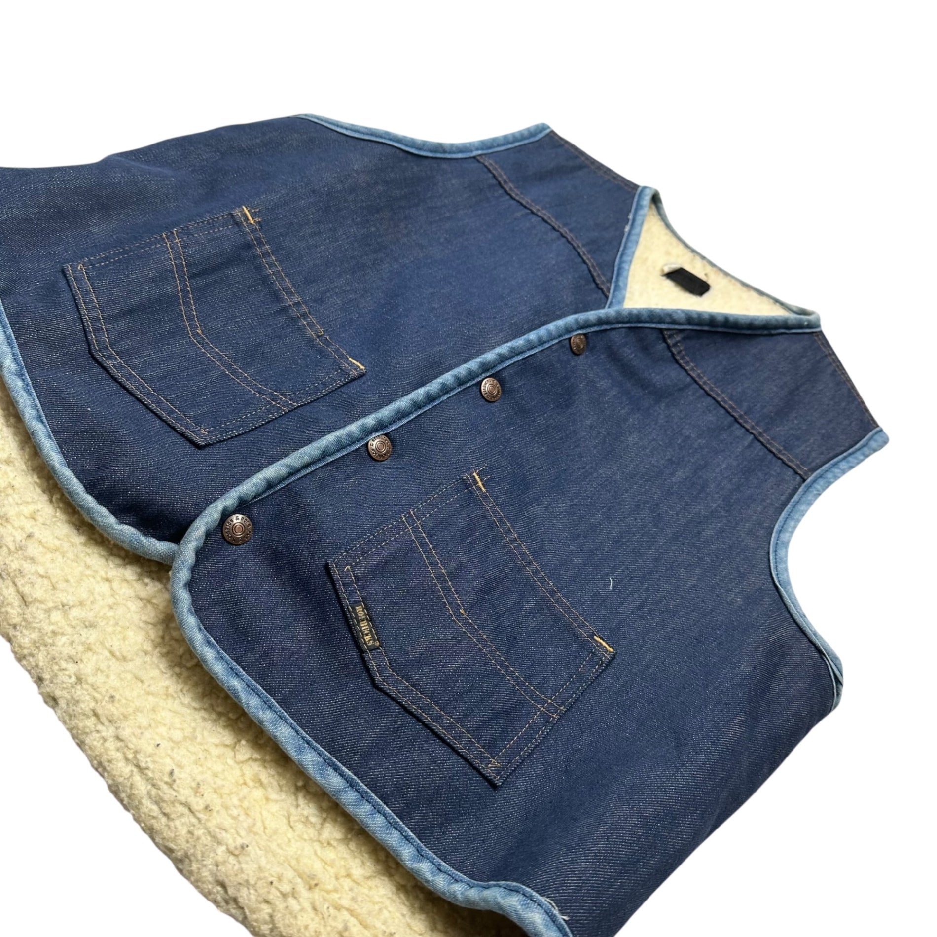 Roebucks(ローバックス) 70's Boa Liner Denim Vest ボア ライナー デニム ベスト L デニム 70年代 ヴィンテージ Sears