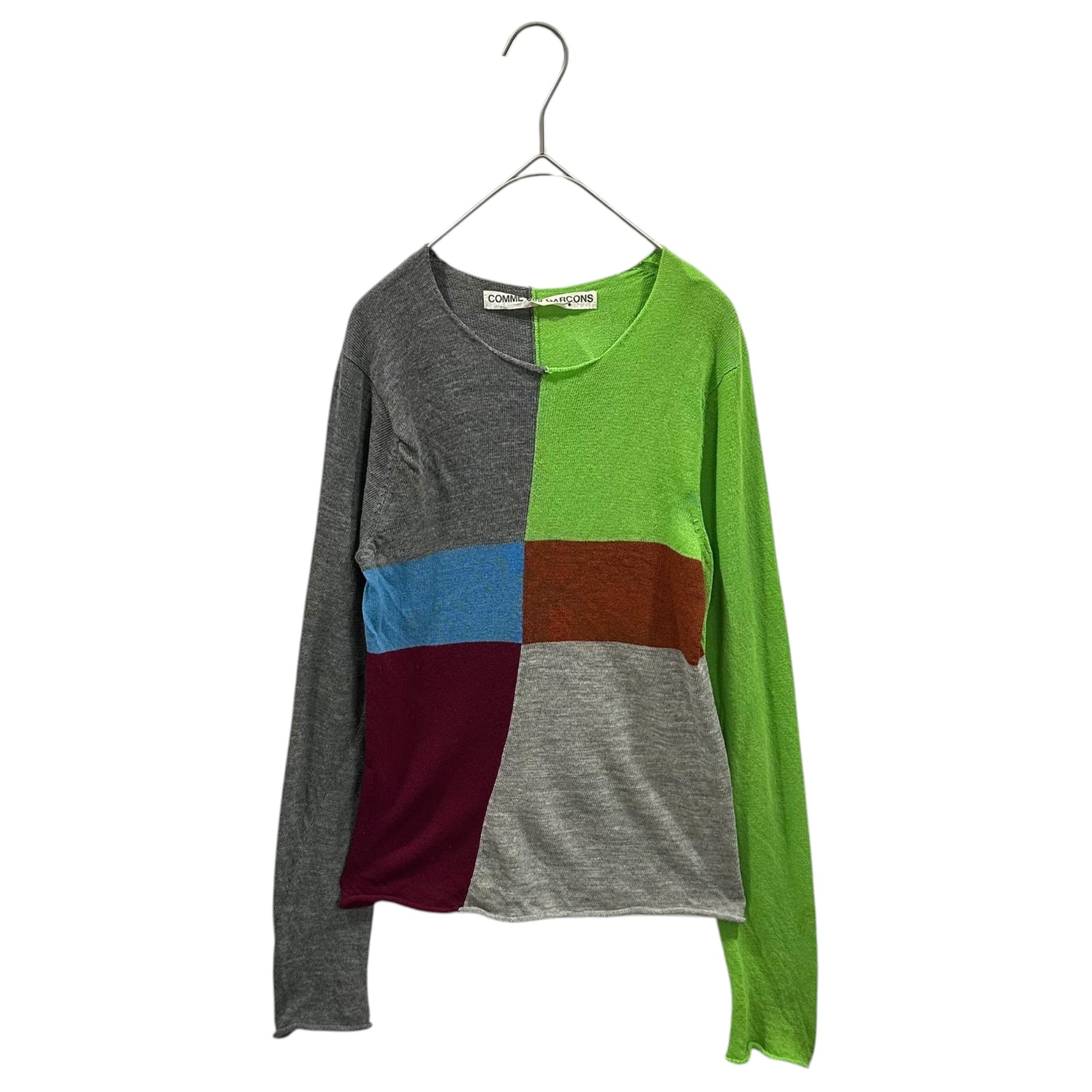 COMME des GARCONS(コムデギャルソン) 1996SS Nylon-Blend Wool Panel Knit ナイロン混 ウール パネル ニット GN-100060 FREE マルチカラー AD1995 90s アーカイブ