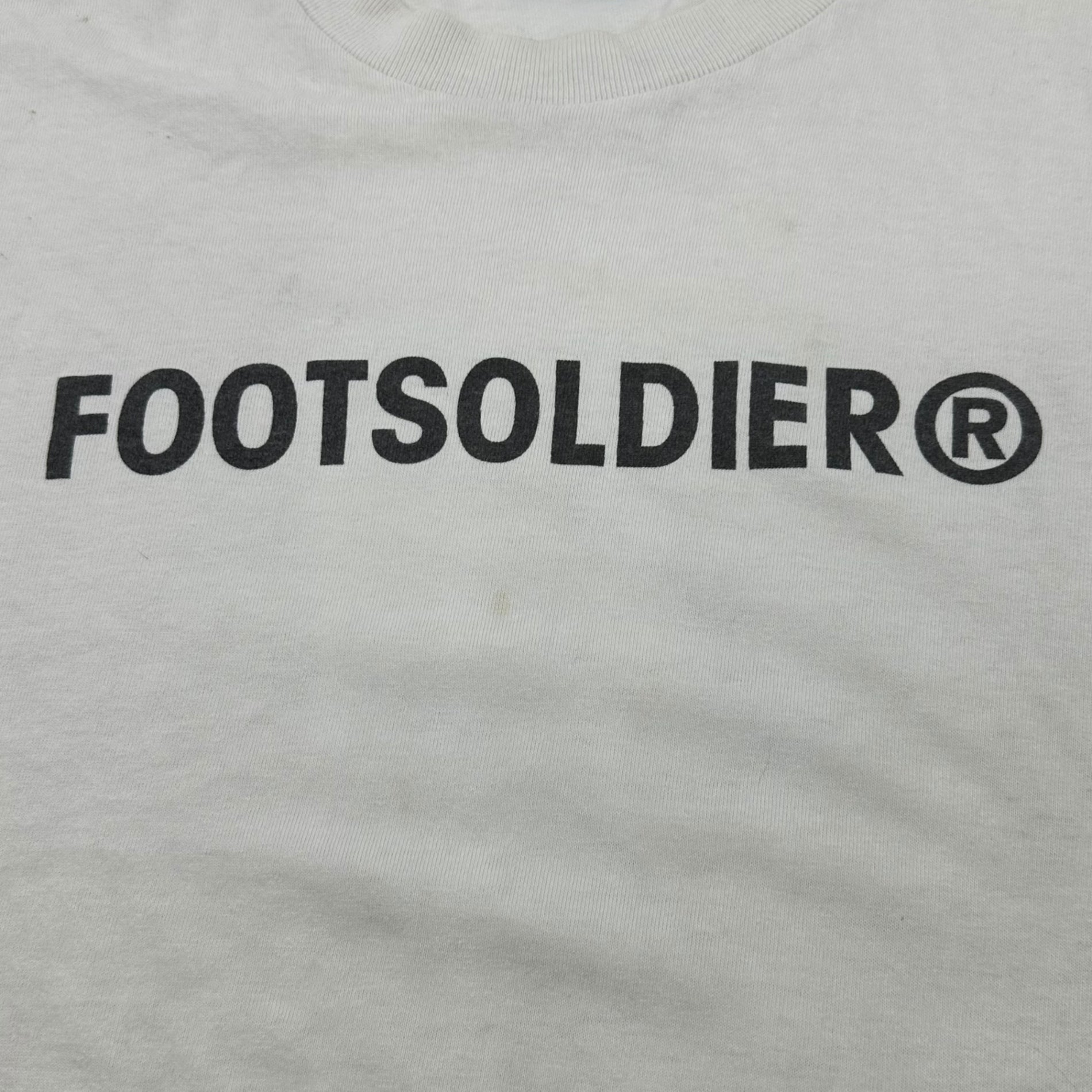 A BATHING APE(アベイシングエイプ) 00's Foot Soldier Print T-Shirt フットソルジャー プリント Tシャツ L ホワイト×ブラック