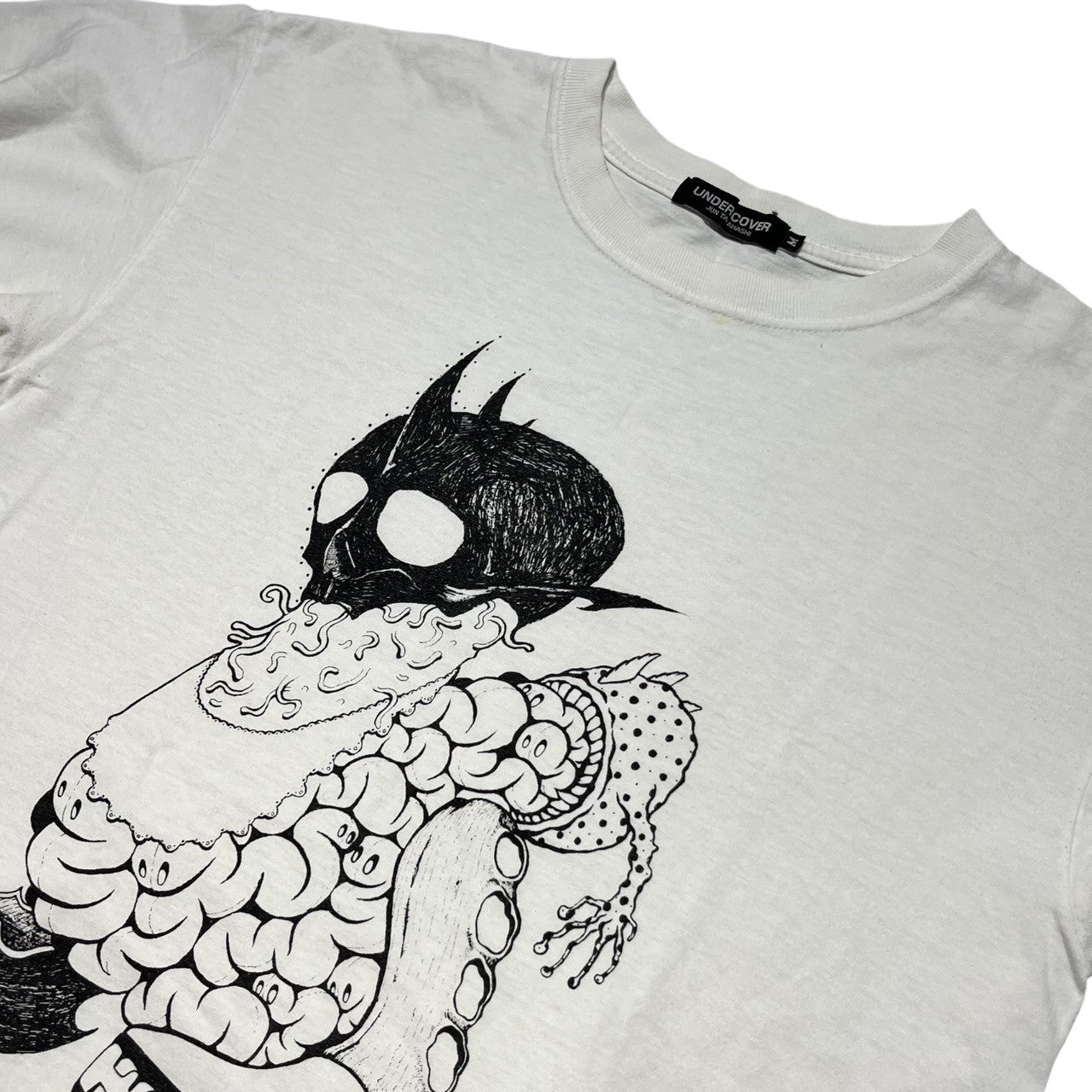 UNDERCOVER × MADSAKI(アンダーカバー×マッドサキ) OLD SKULL T-SHIRT オールド スカル Tシャツ M  ホワイト×ブラック