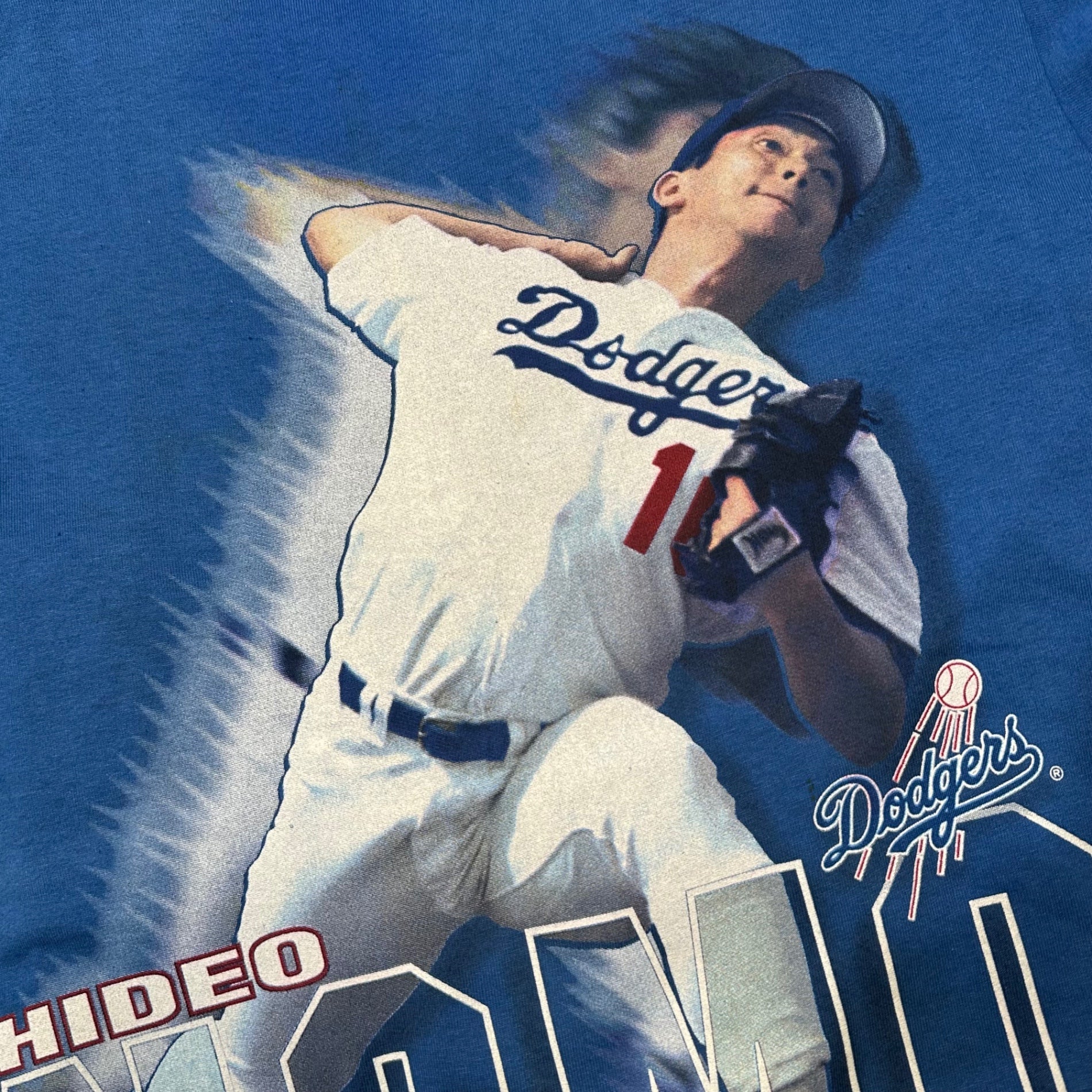 SALEM(セイラム) 1990’s ”NOMO HIDEO” Los Angeles Dodgers Tee 野茂英雄 ドジャース Tシャツ L ブルー 90年代 ヴィンテージ