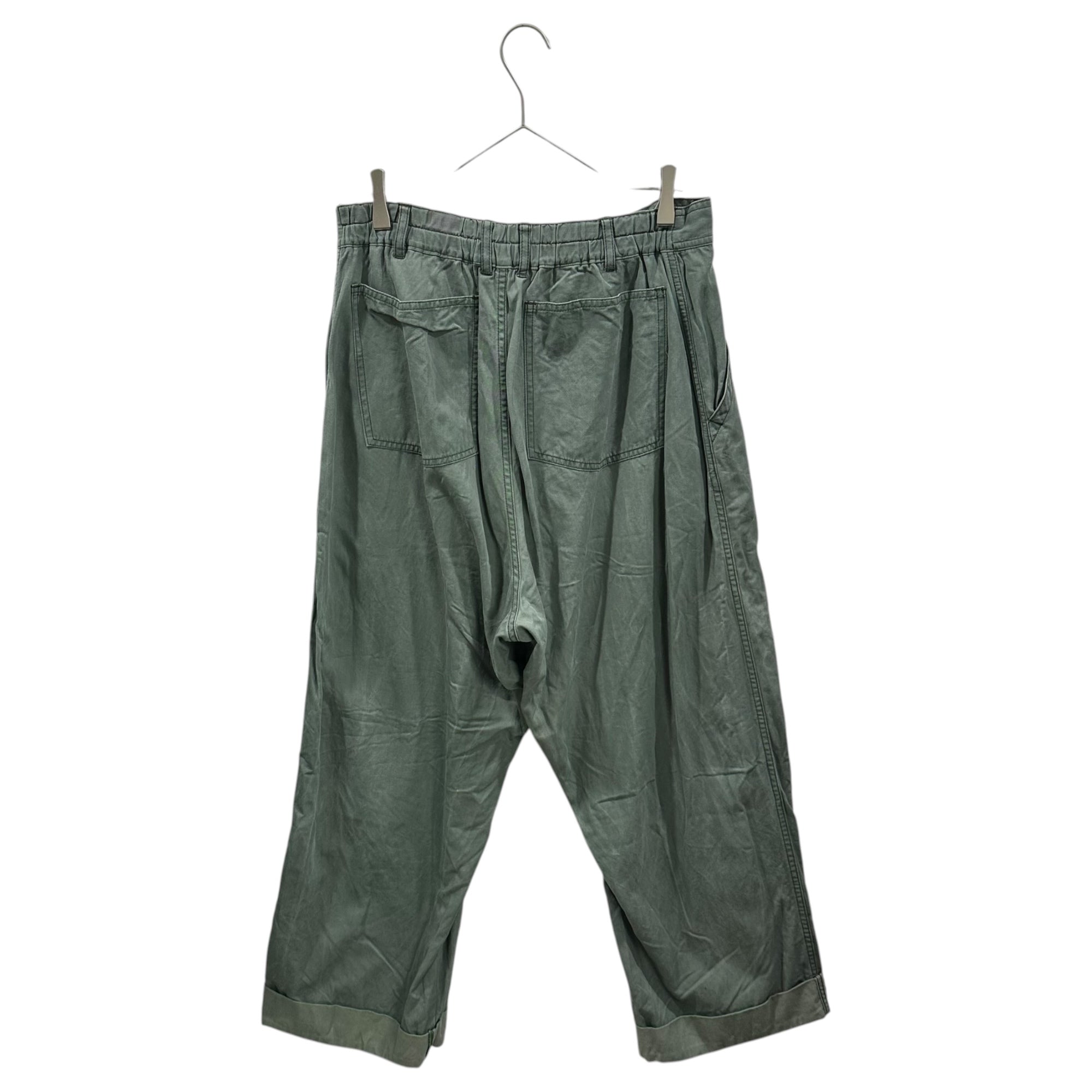 COMME des GARCONS HOMME PLUS(コムデギャルソンオムプリュス) 1995SS Dyed Rayon and Cotton Wide-Leg Work Pants 染色加工 レーヨン コットンワイド ワーク パンツ PP-10008S S カーキ AD1994 ワーク期 アーカイブ 稀少