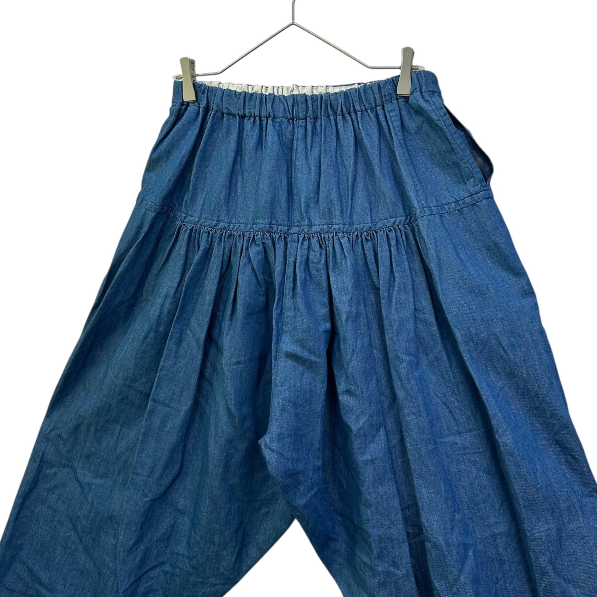 TAO(タオ) 24SS Cotton Linen Denim Washed Waist Elastic Pants コットン リネン デニム 製品洗 ウエストゴム パンツ TM-P014 FREE ライトインディゴ AD2023