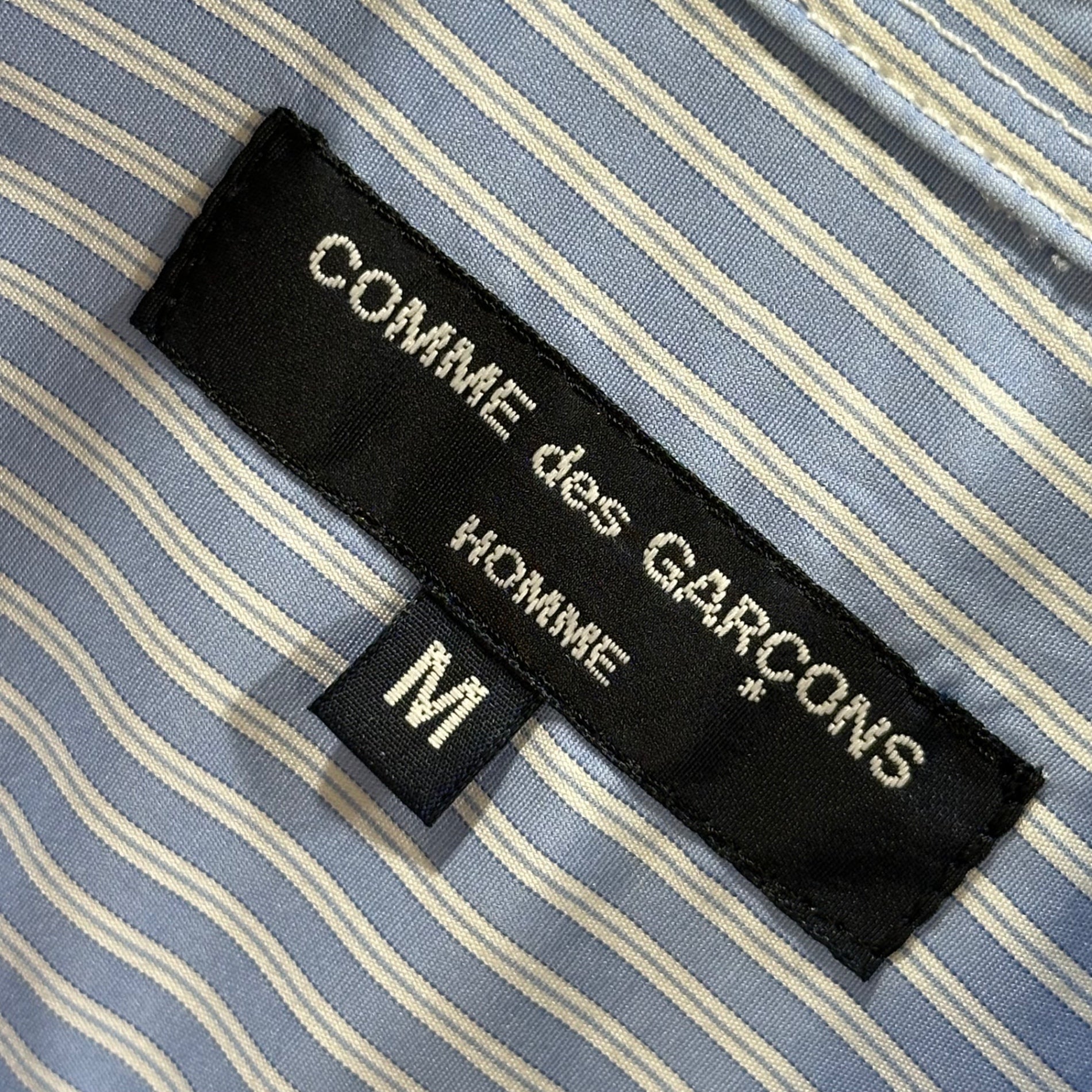 COMME des GARCONS HOMME(コムデギャルソンオム) 2024AW Cotton striped vest panel shirt コットン ストライプ ベスト 切替 シャツ HN-B001 M スカイブルー×ブラック AD2024