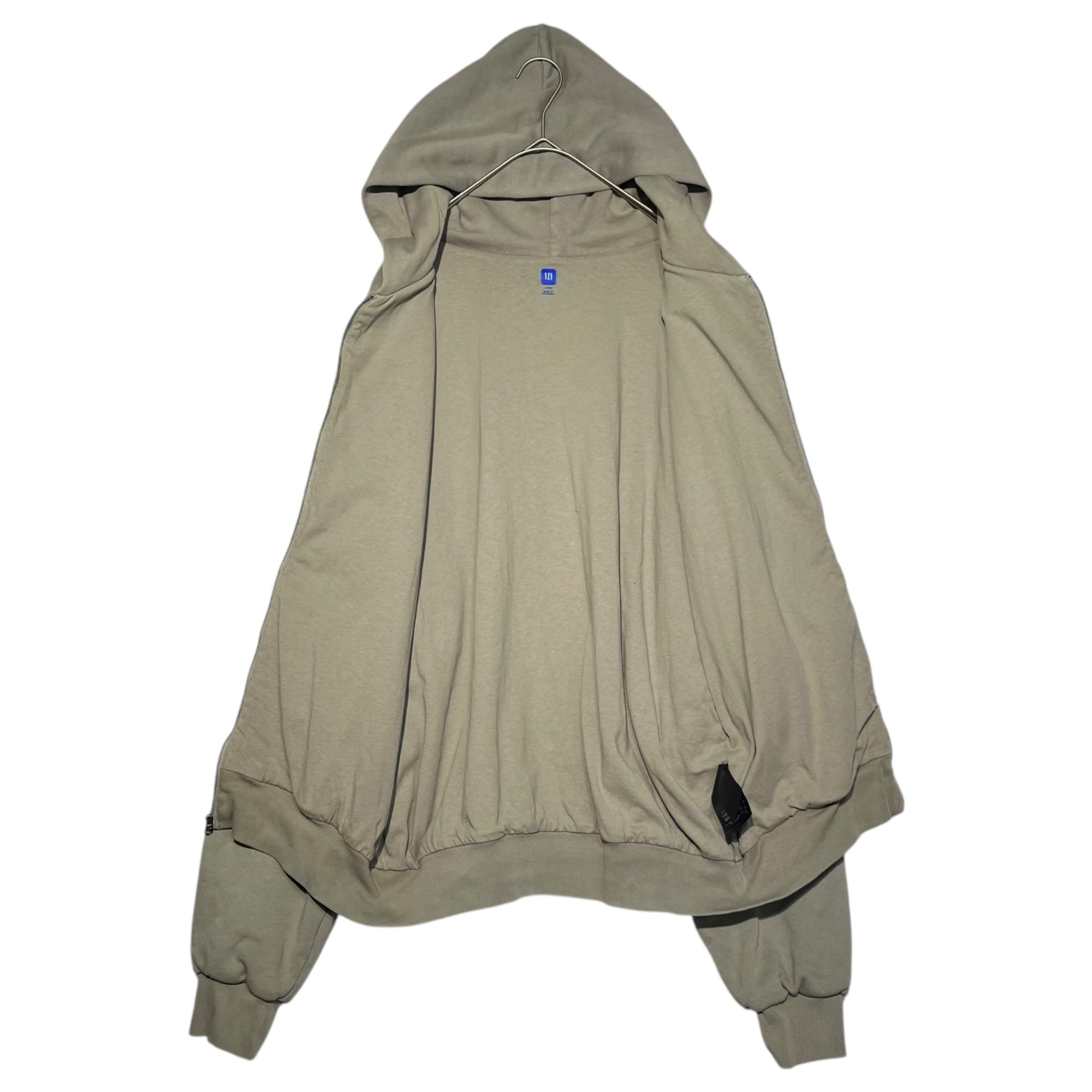 YEEZY/YZY×GAP(イージー×ギャップ) ZIP UP HOODIE ジップアップ フーディ S/537322-02 L グレー パーカー オーバーサイズ コラボ