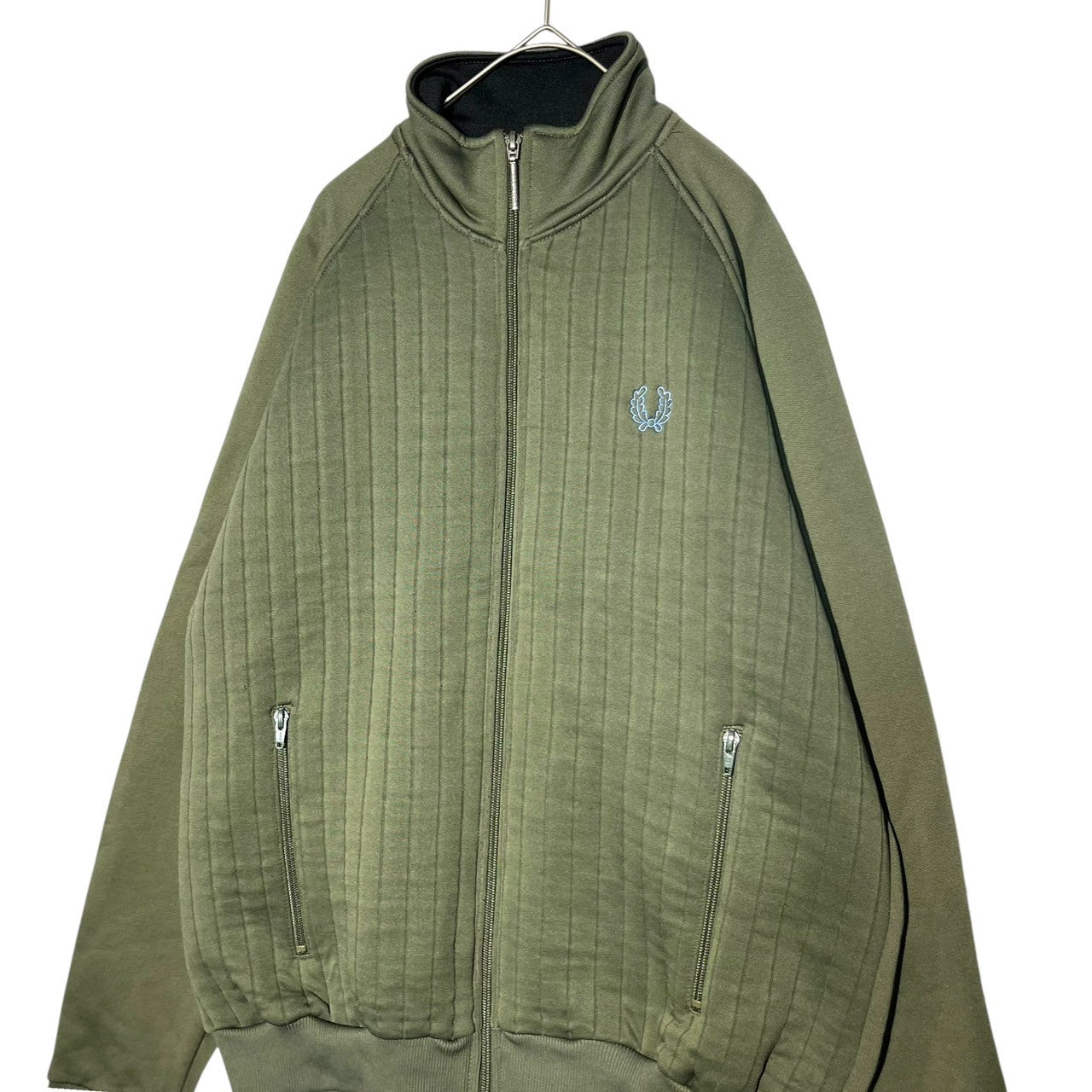 FRED PERRY(フレッドペリー) Striped stitch track jacket ストライプ ステッチ トラック ジャケット J1378 L オリーブ